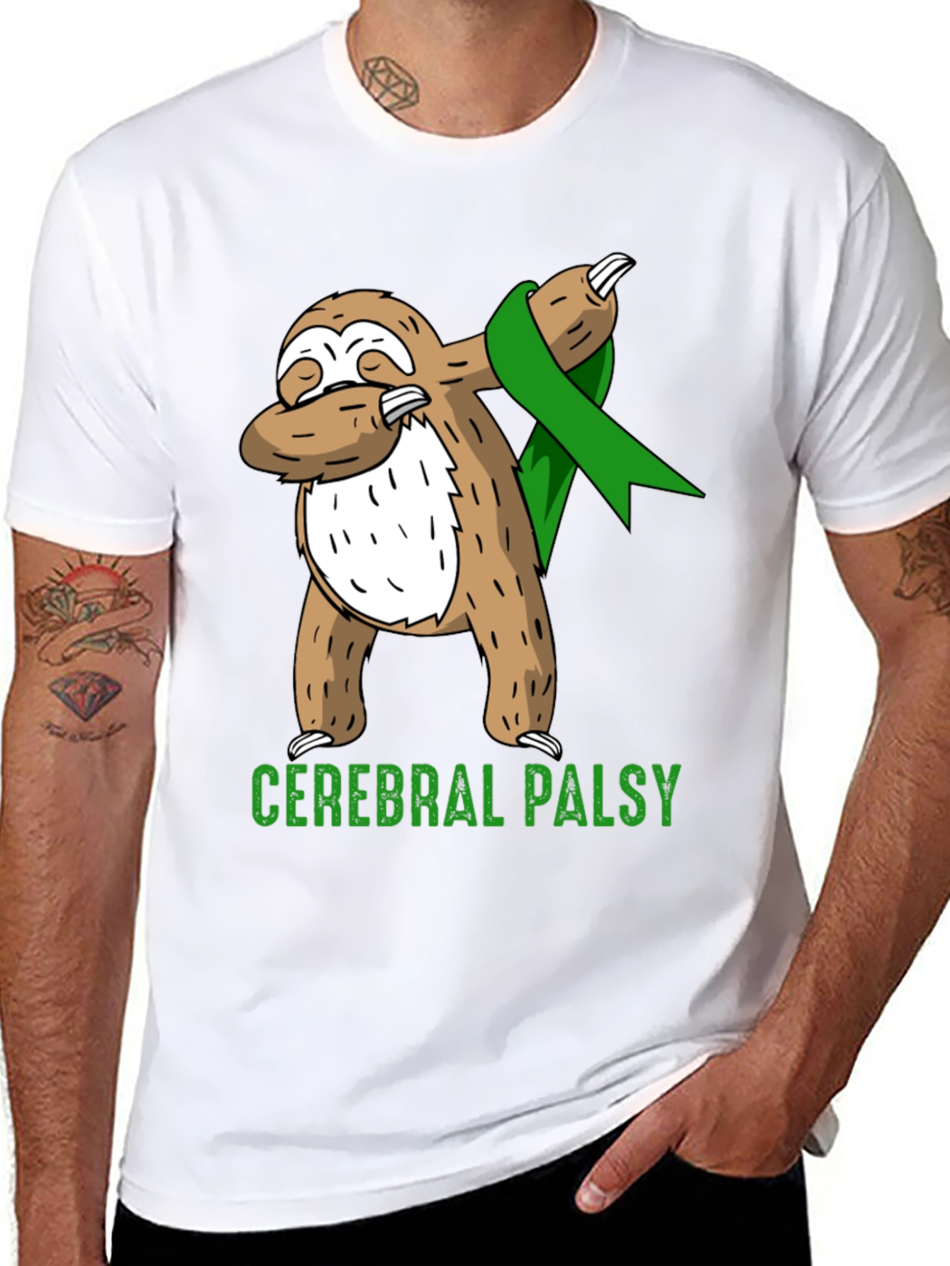 Cerebral Palsy Awareness Sloth Dabbing T-Shirt