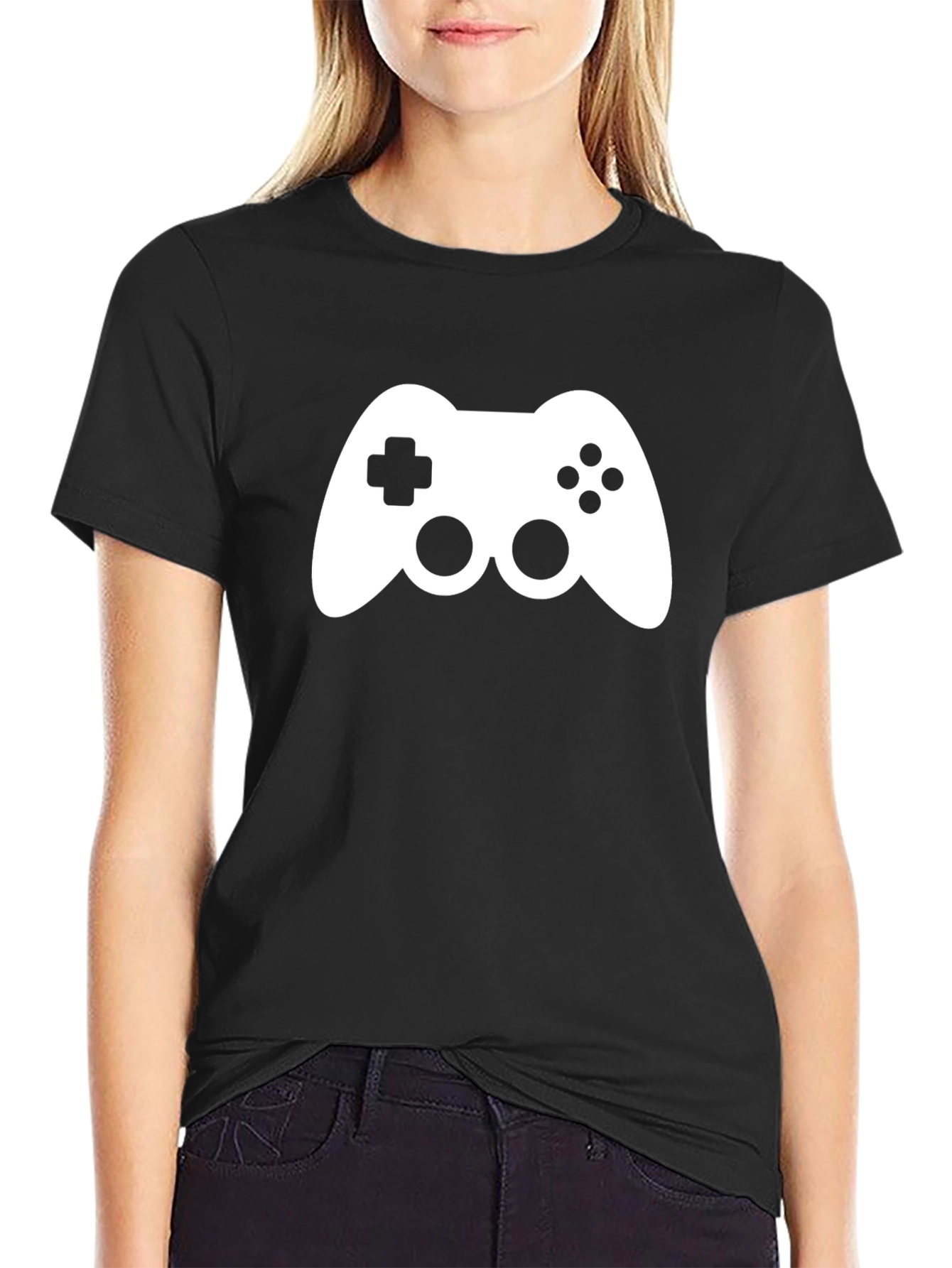 Gamer T-Shirt - Black Cotton Controller Design