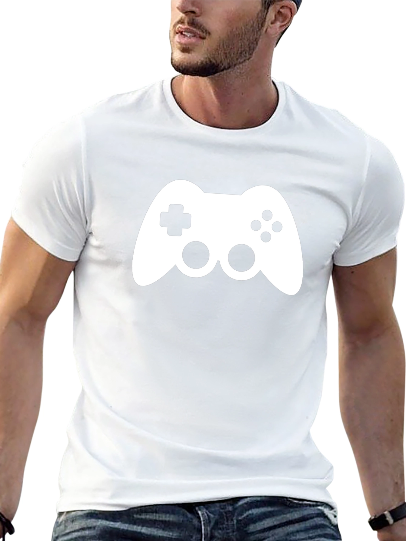 Gamer T-Shirt - Black Cotton Controller Design