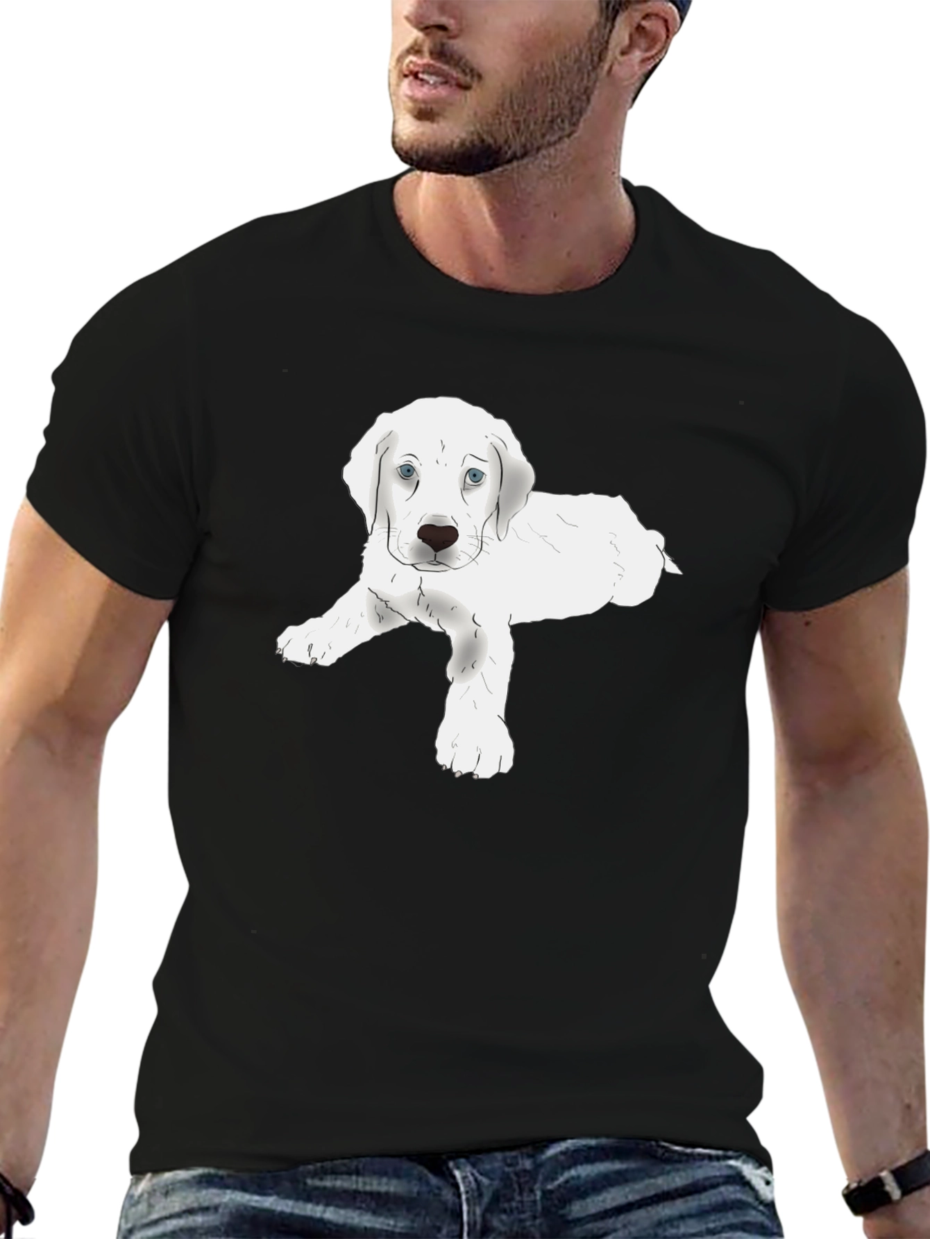 Cute Puppy Graphic Tee - Soft Cotton Blend T-Shirt