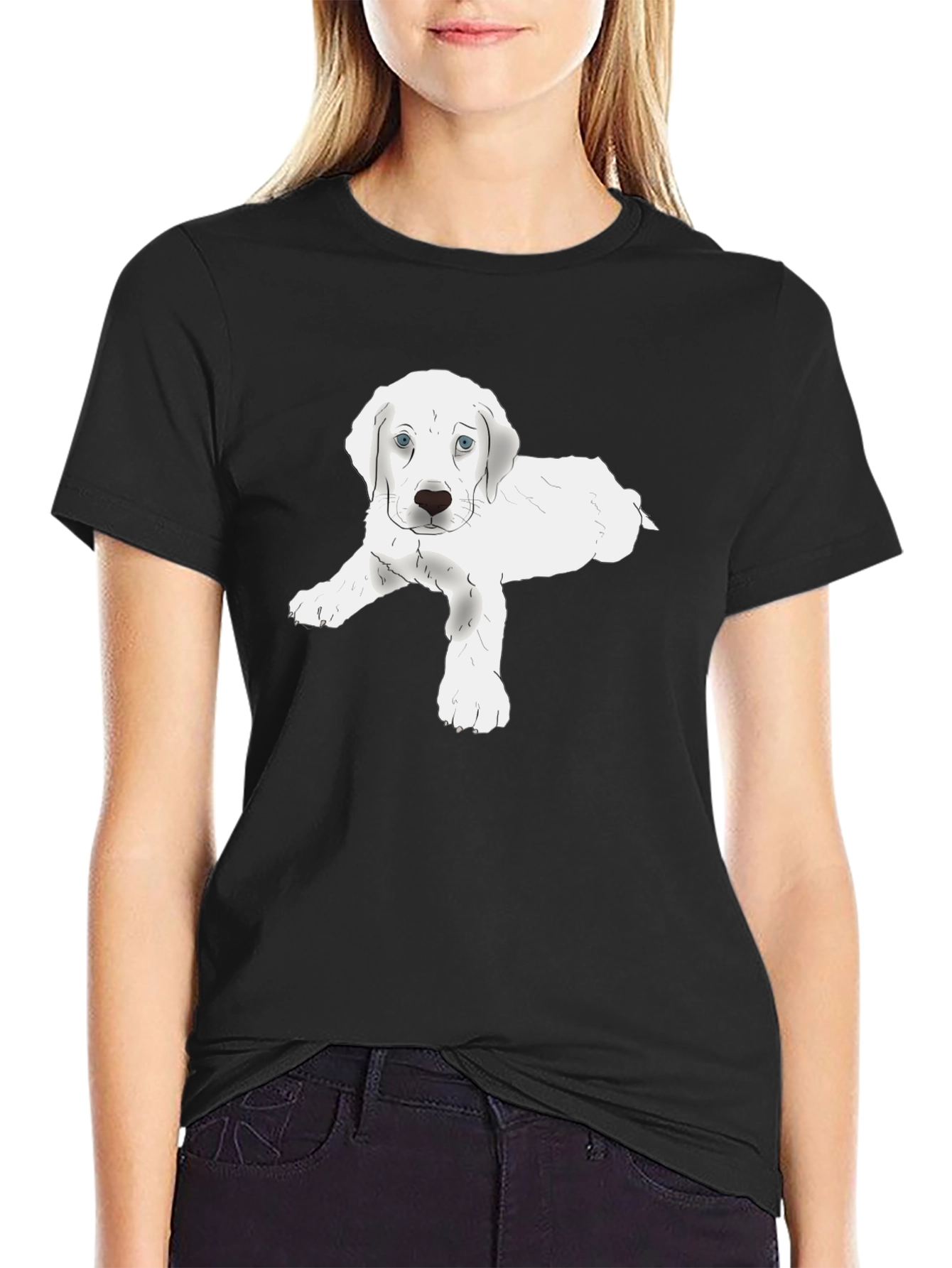 Cute Puppy Graphic Tee - Soft Cotton Blend T-Shirt