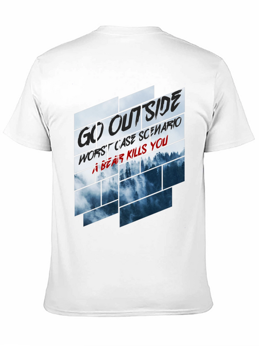 Go Outside Bear Kills You Graphic Tee