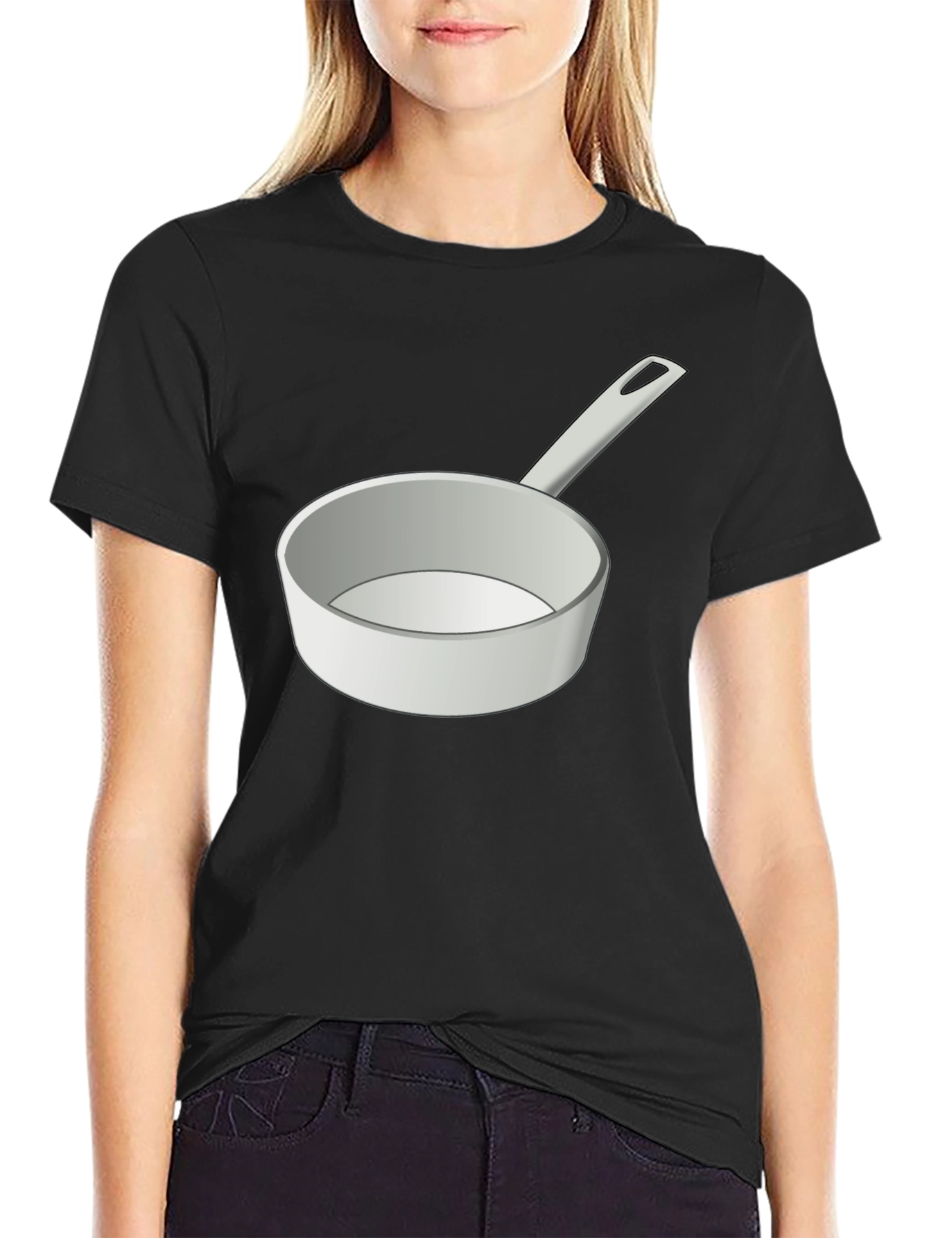 Novelty Cookware Graphic Tee - Black Cotton T-Shirt