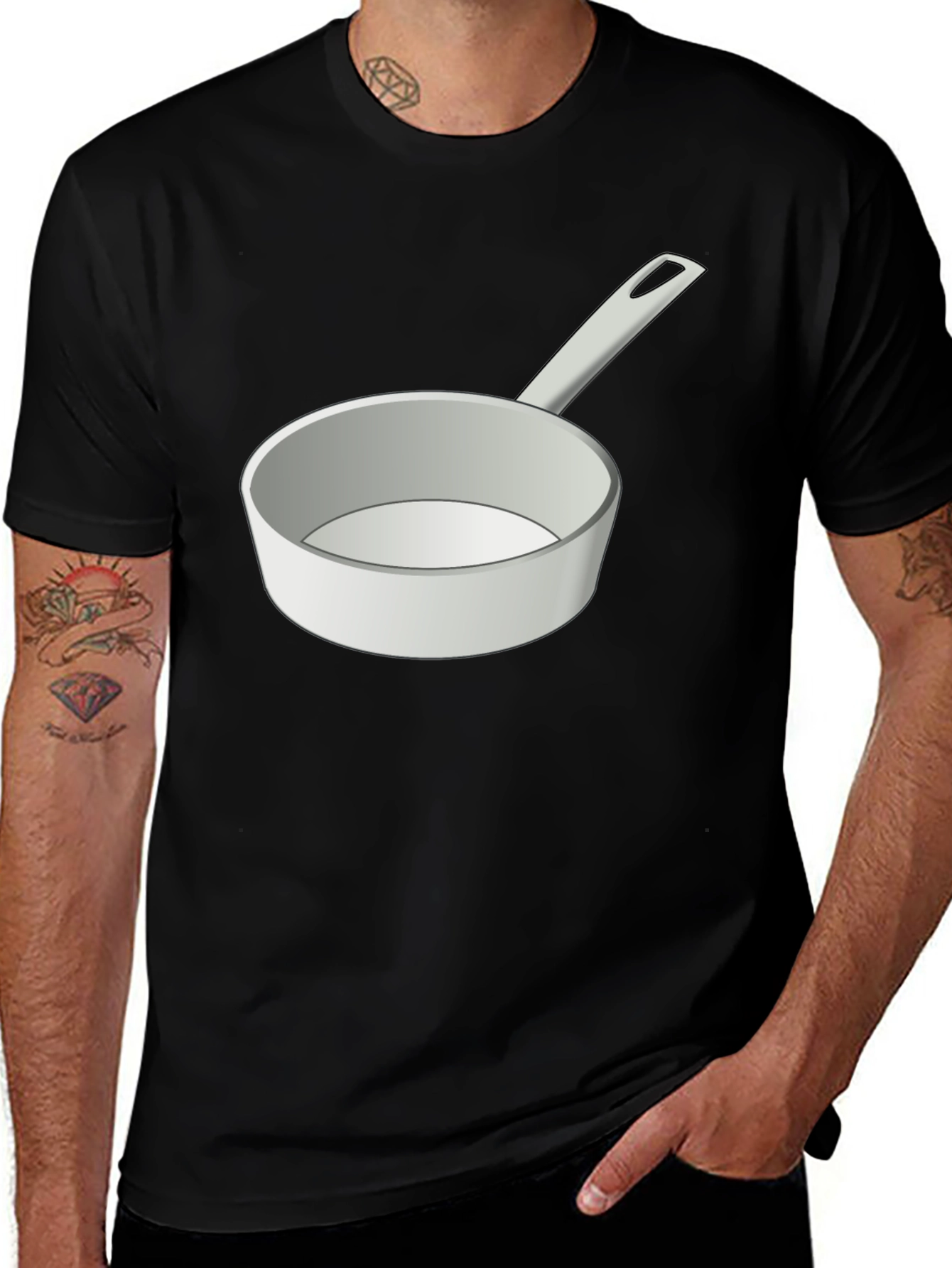 Novelty Cookware Graphic Tee - Black Cotton T-Shirt