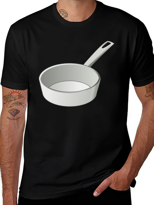 Novelty Cookware Graphic Tee - Black Cotton T-Shirt