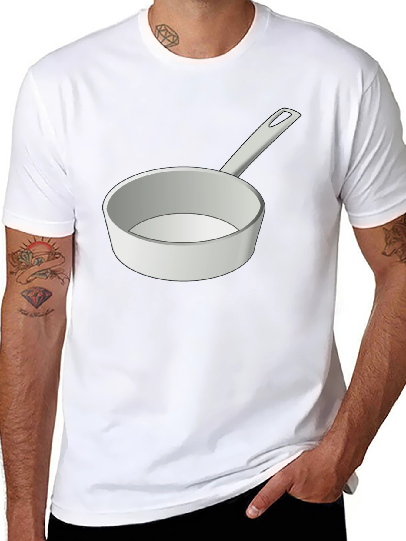 Novelty Cookware Graphic Tee - Black Cotton T-Shirt