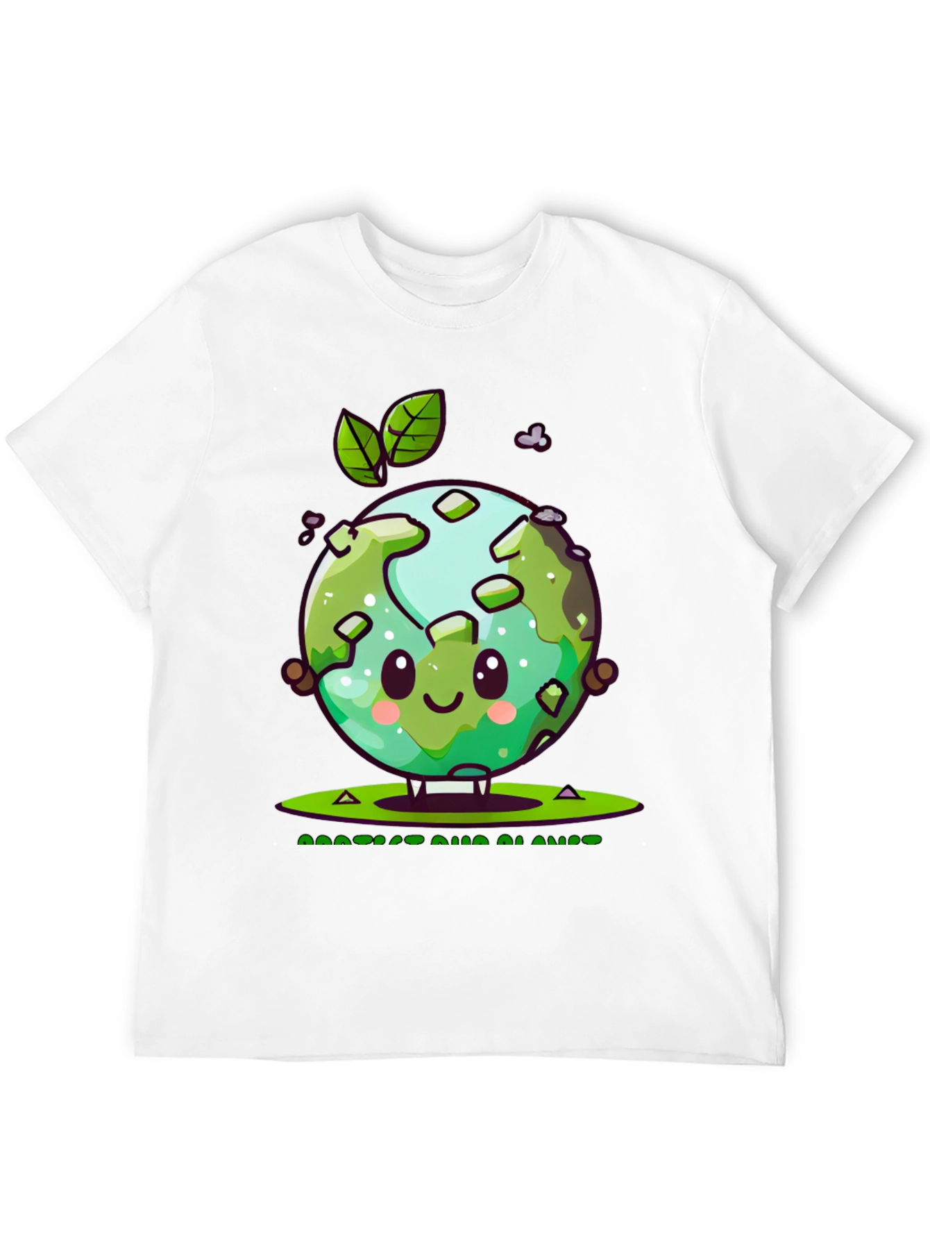 Cute Earth Graphic Tee - Protect Our Planet