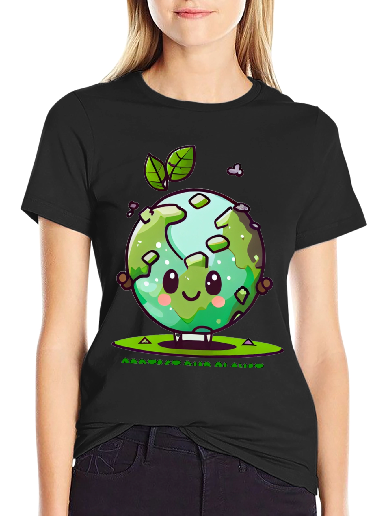 Cute Earth Graphic Tee - Protect Our Planet