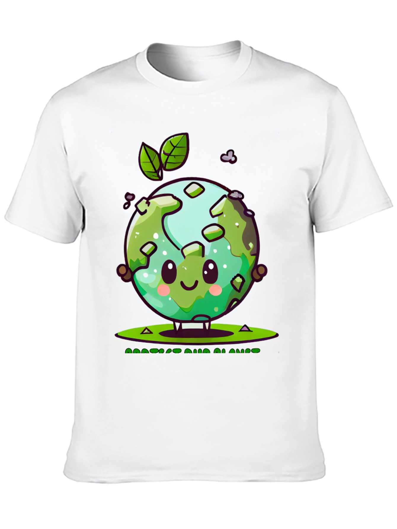Cute Earth Graphic Tee - Protect Our Planet