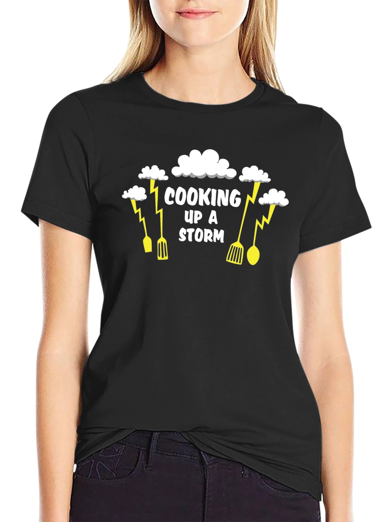 Cooking Up A Storm Black T-Shirt