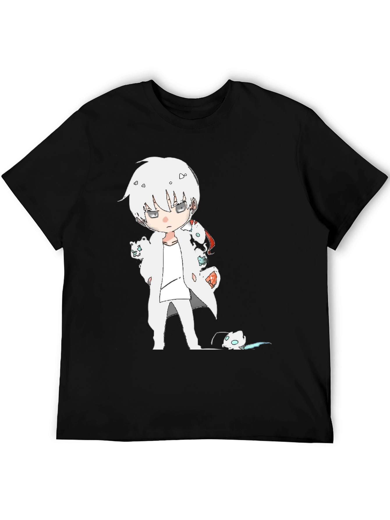 Anime Manga T-Shirt Black Cotton