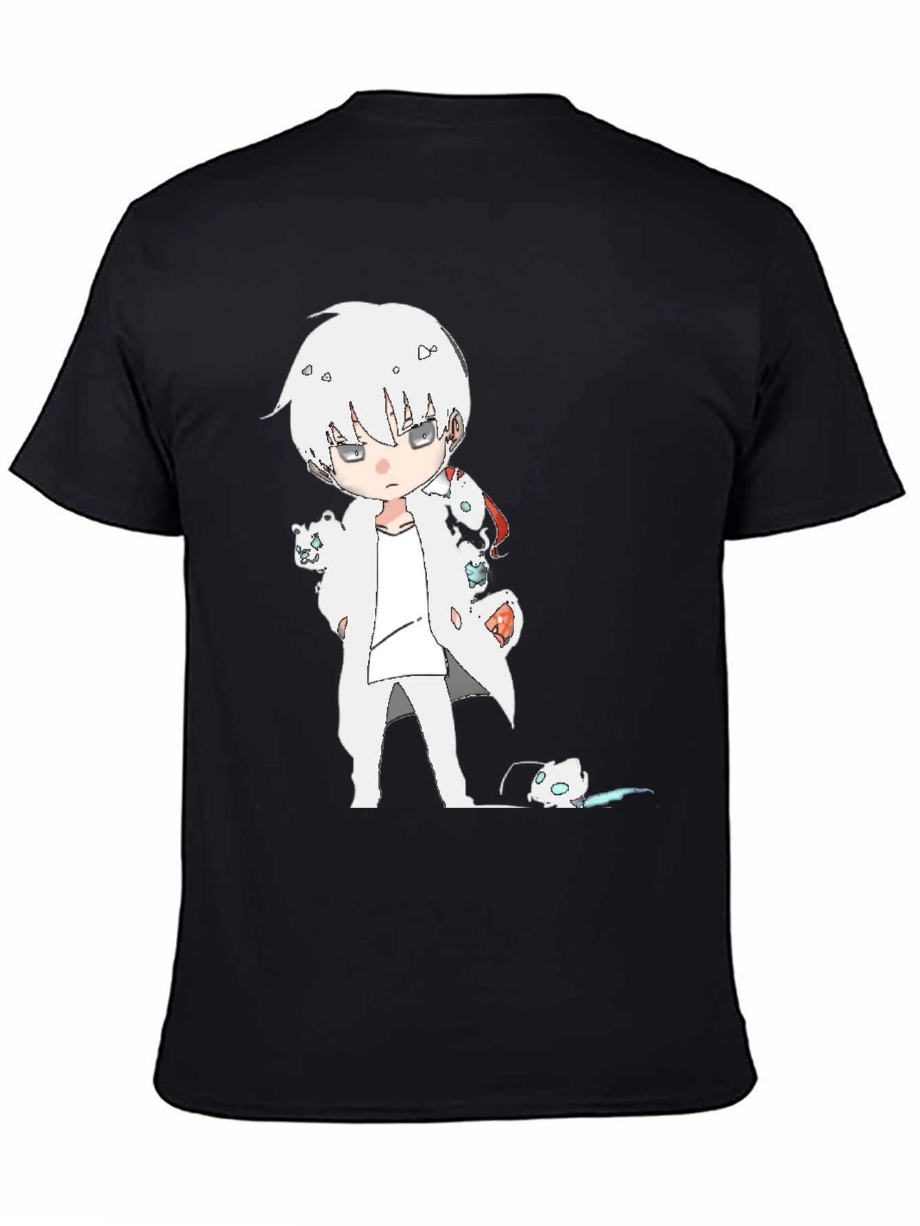 Anime Manga T-Shirt Black Cotton