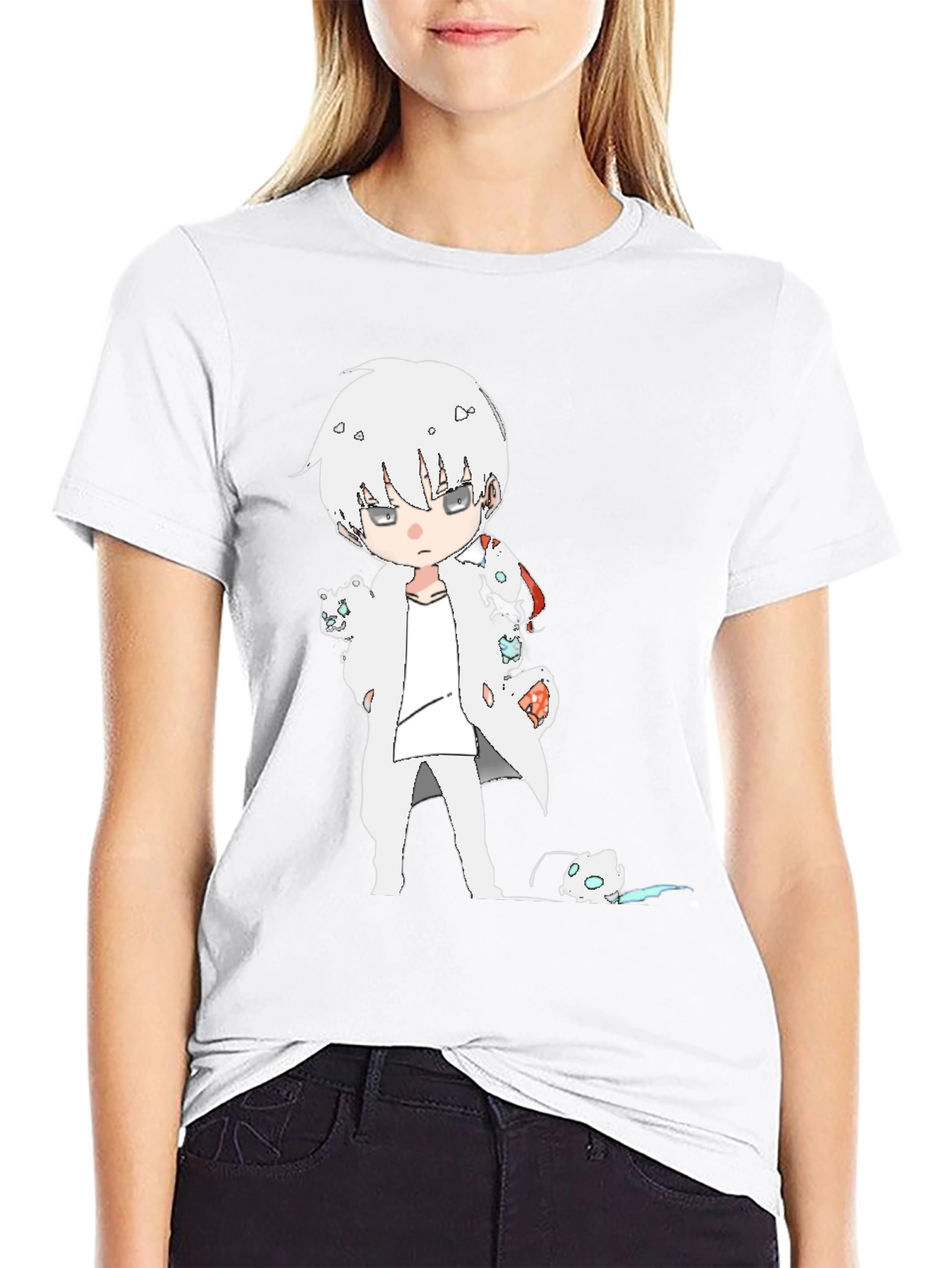 Anime Manga T-Shirt Black Cotton