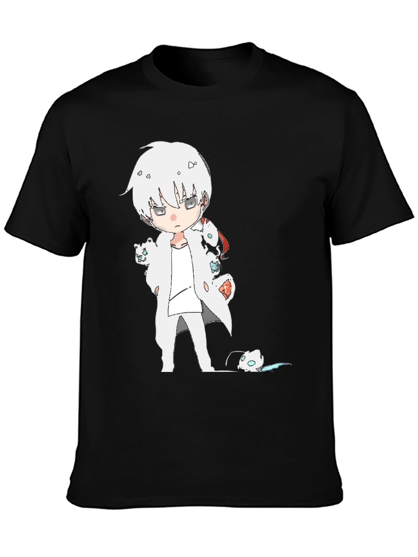 Anime Manga T-Shirt Black Cotton