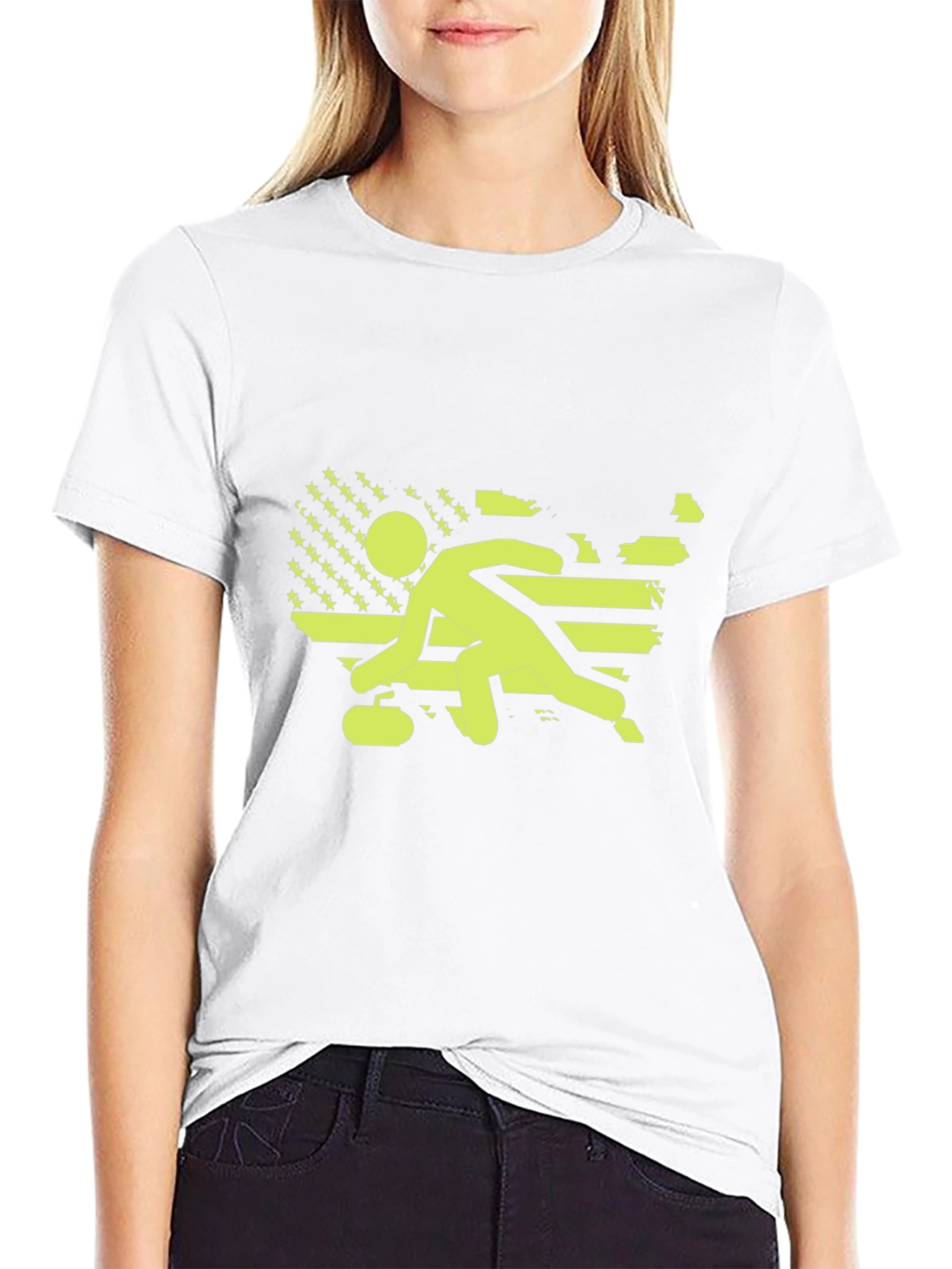 Curling USA Flag T-Shirt