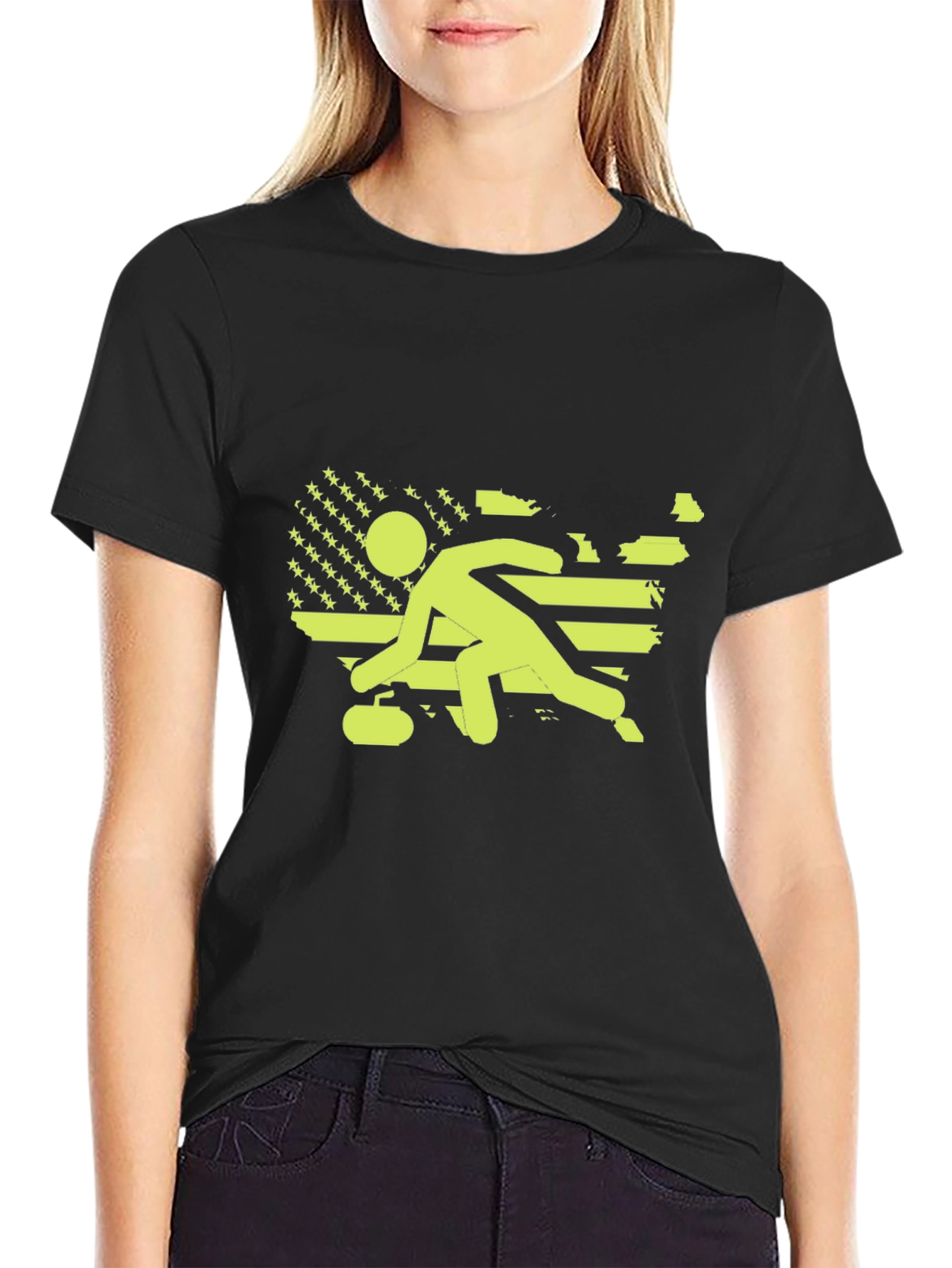 Curling USA Flag T-Shirt