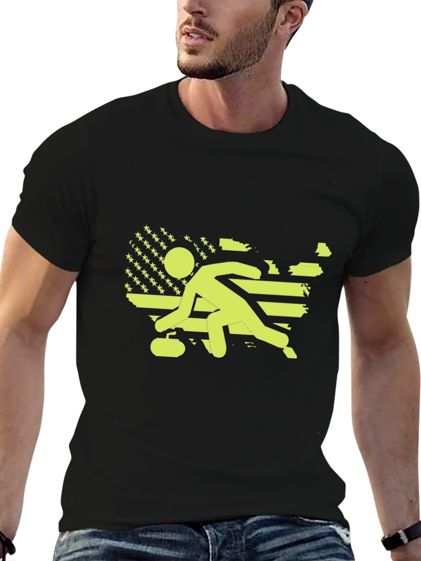 Curling USA Flag T-Shirt