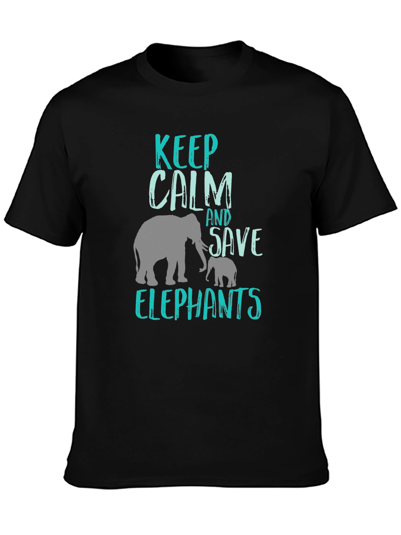 Keep Calm & Save Elephants T-Shirt - Black