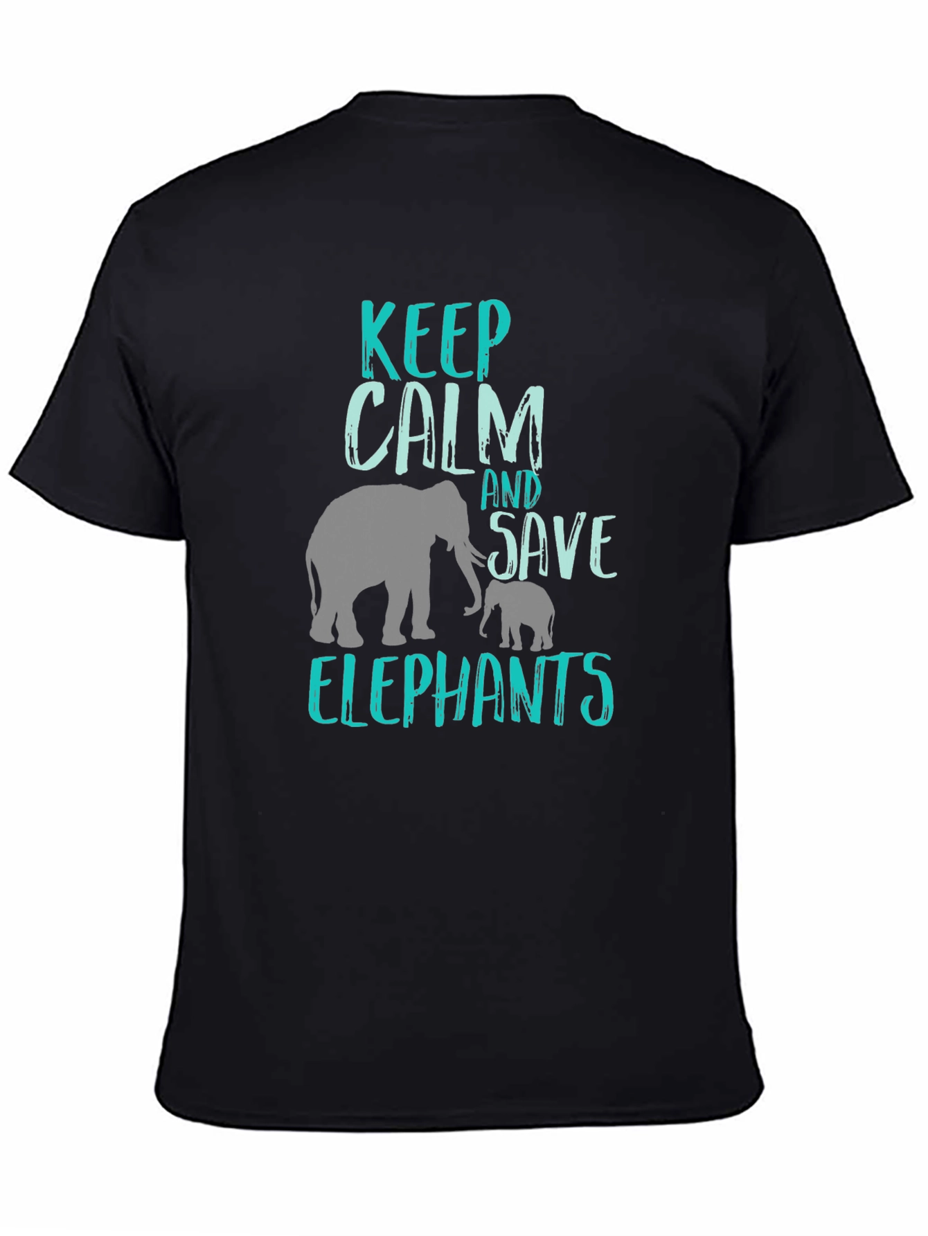 Keep Calm & Save Elephants T-Shirt - Black