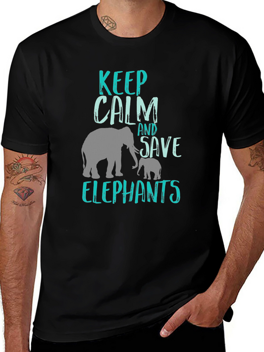 Keep Calm & Save Elephants T-Shirt - Black