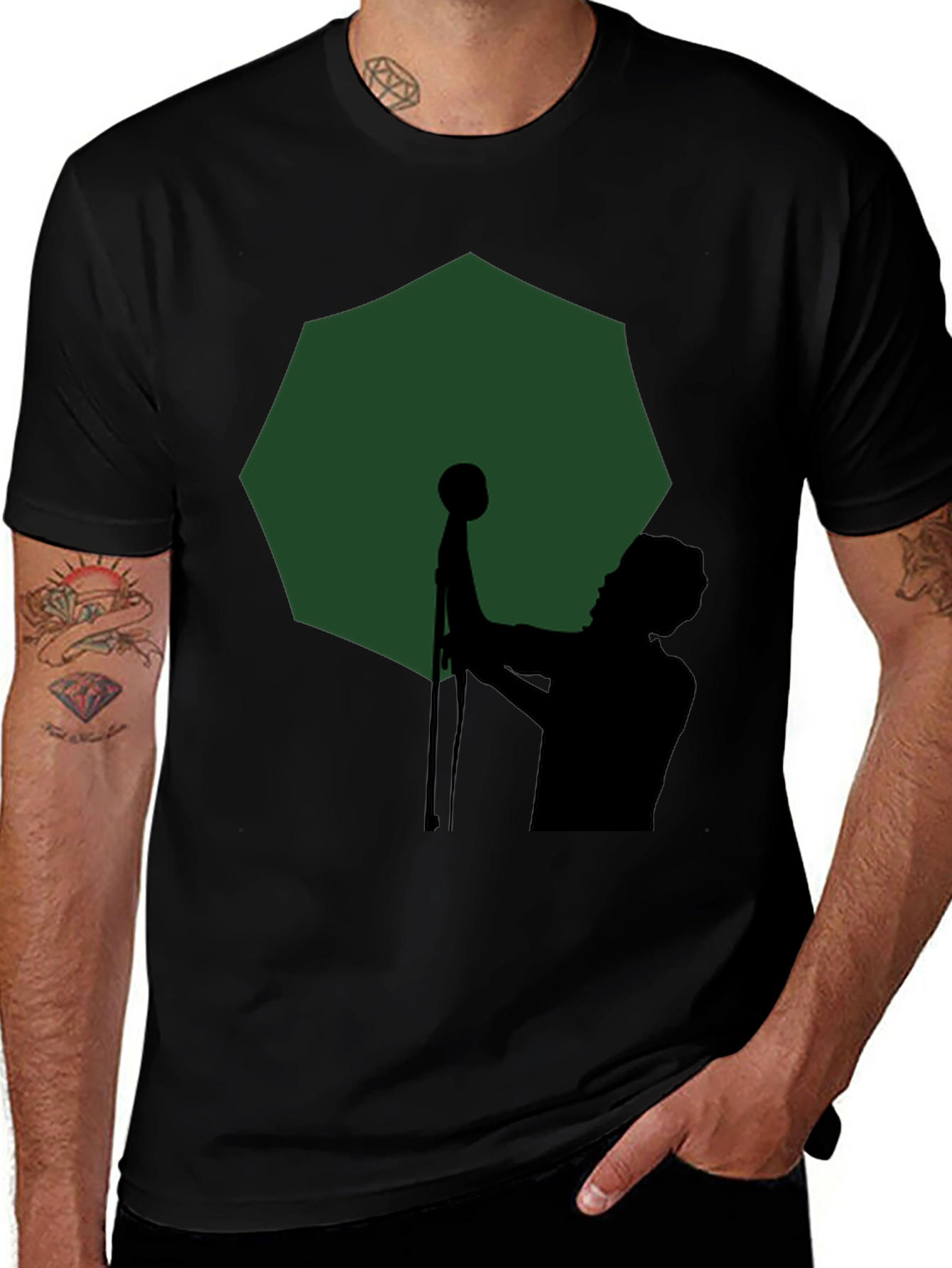 Silhouette Singer Graphic Tee - Mens Black T-Shirt