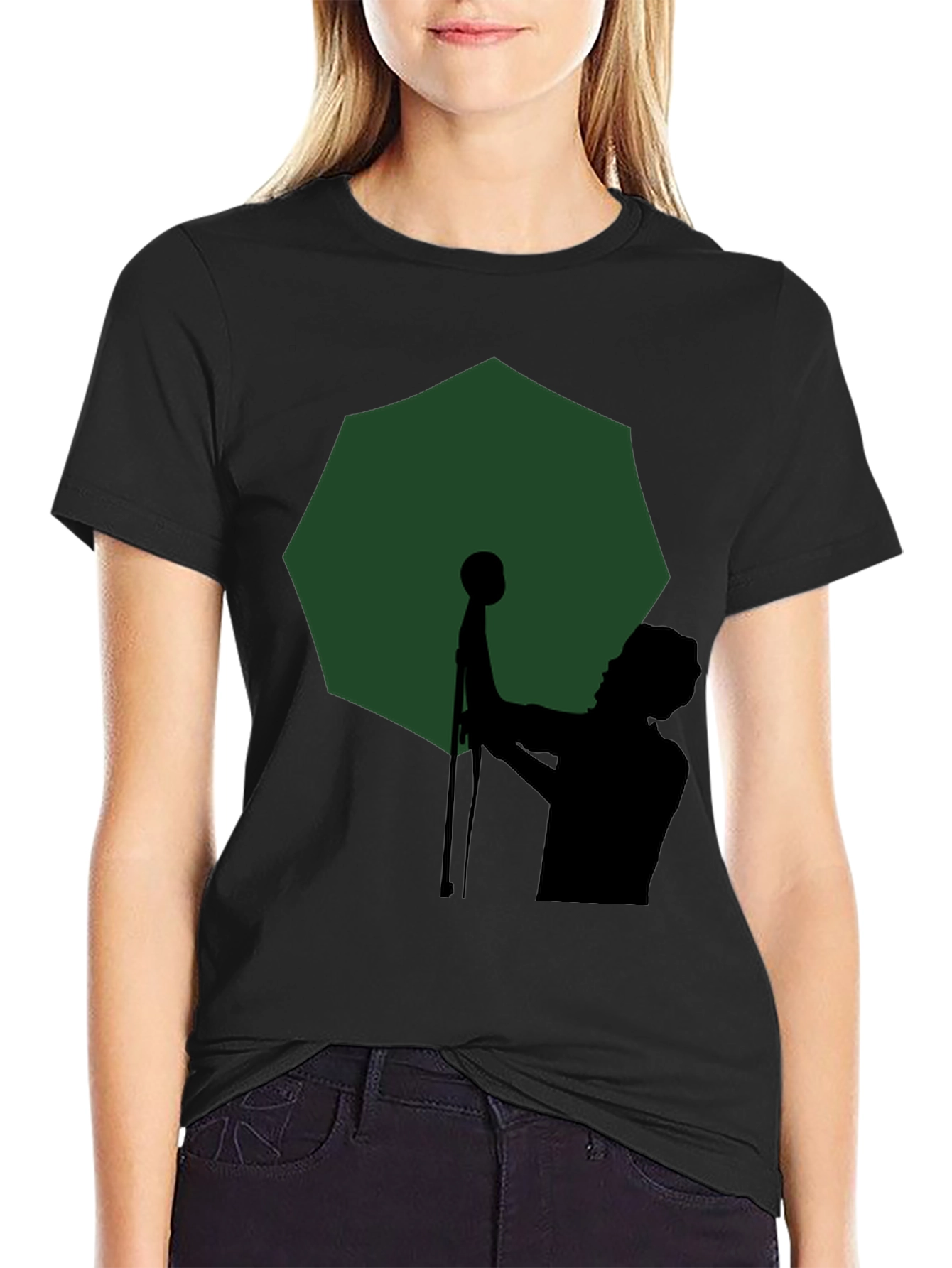 Silhouette Singer Graphic Tee - Mens Black T-Shirt