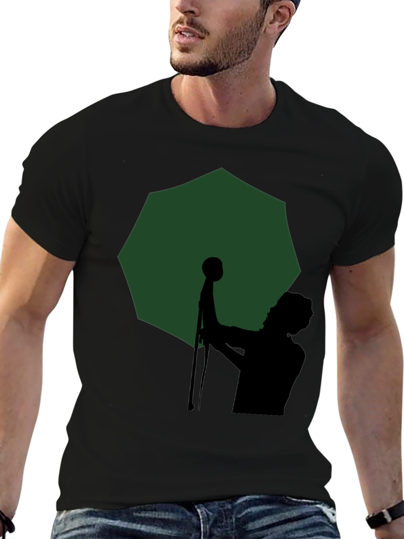 Silhouette Singer Graphic Tee - Mens Black T-Shirt