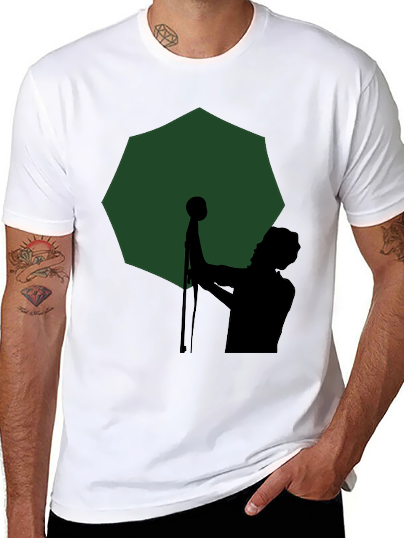 Silhouette Singer Graphic Tee - Mens Black T-Shirt