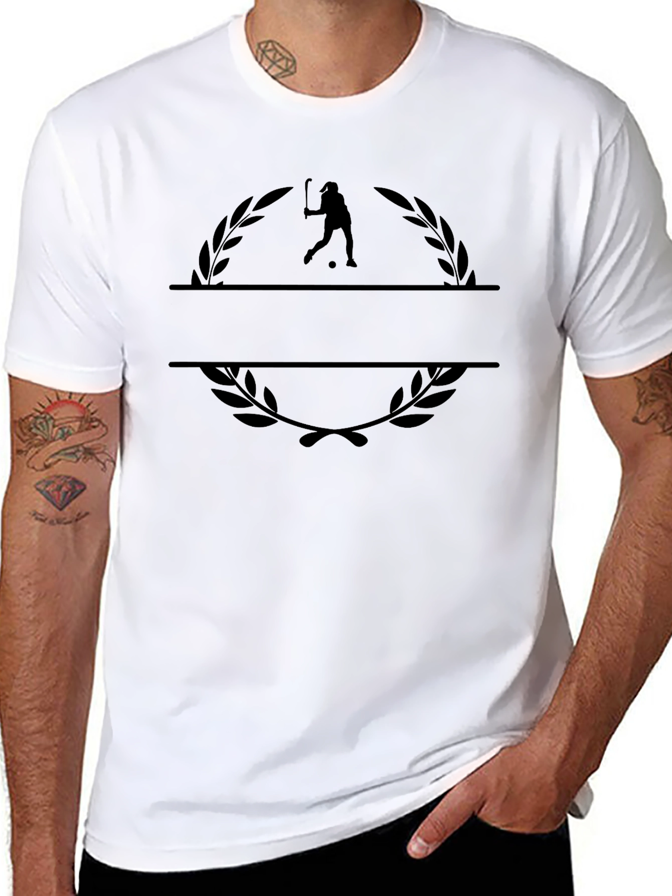 Stylish Black Tennis Graphic Tee