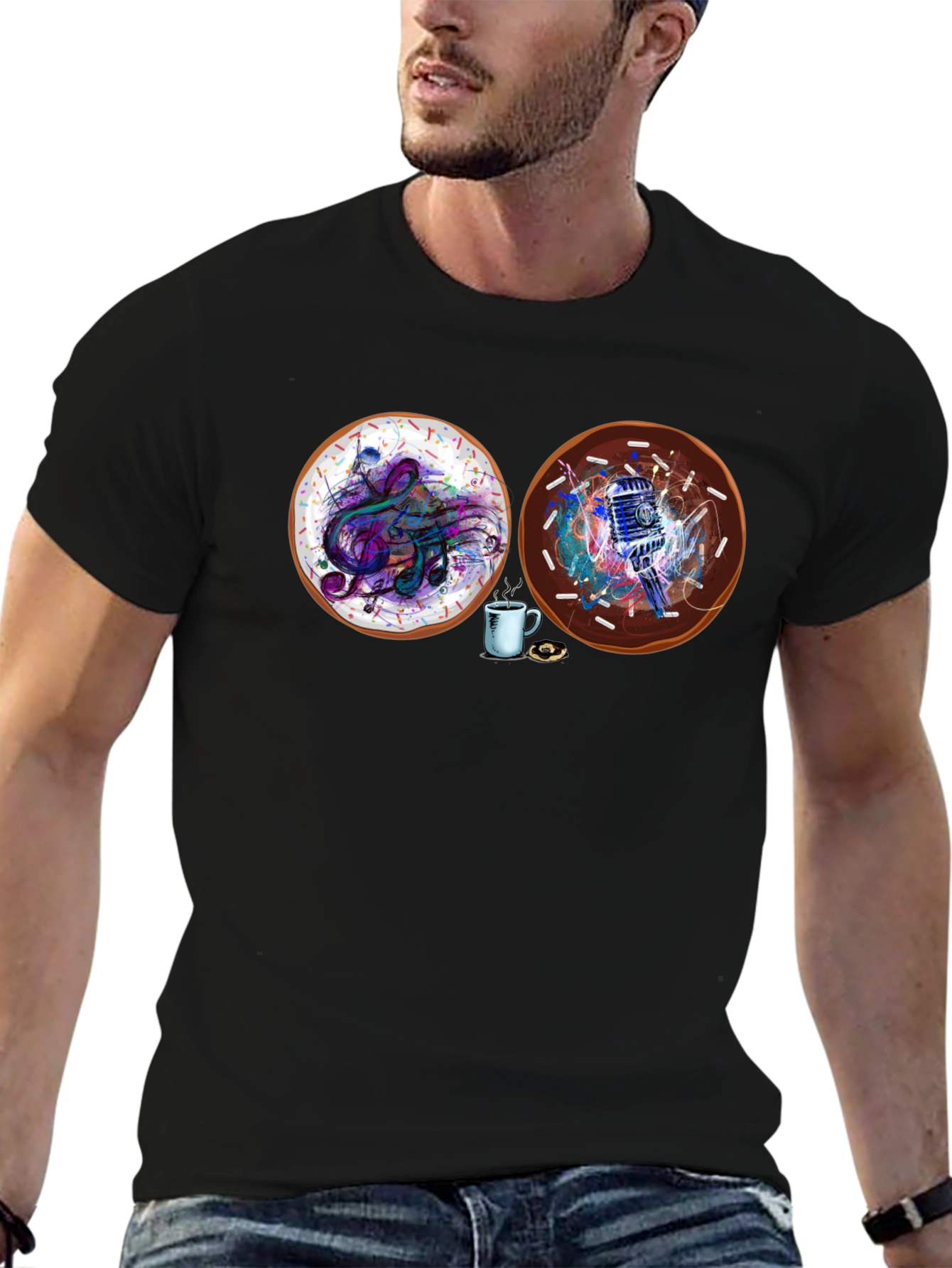 Music & Microphone Donuts Graphic Tee