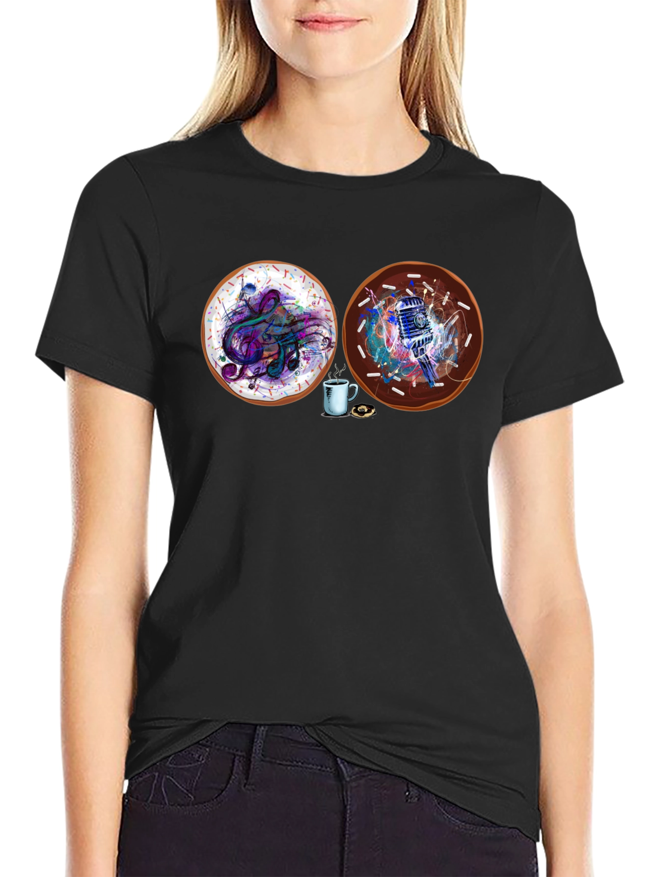 Music & Microphone Donuts Graphic Tee