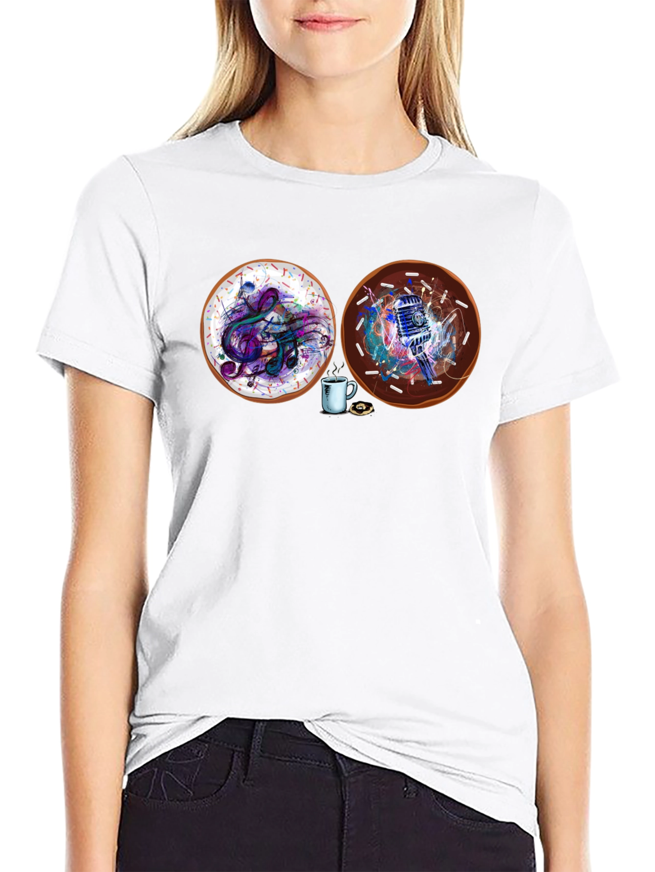 Music & Microphone Donuts Graphic Tee