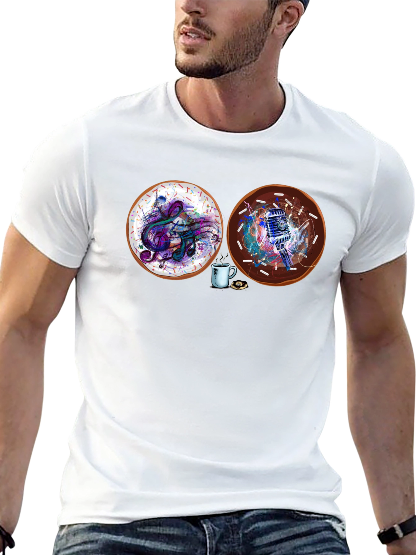 Music & Microphone Donuts Graphic Tee