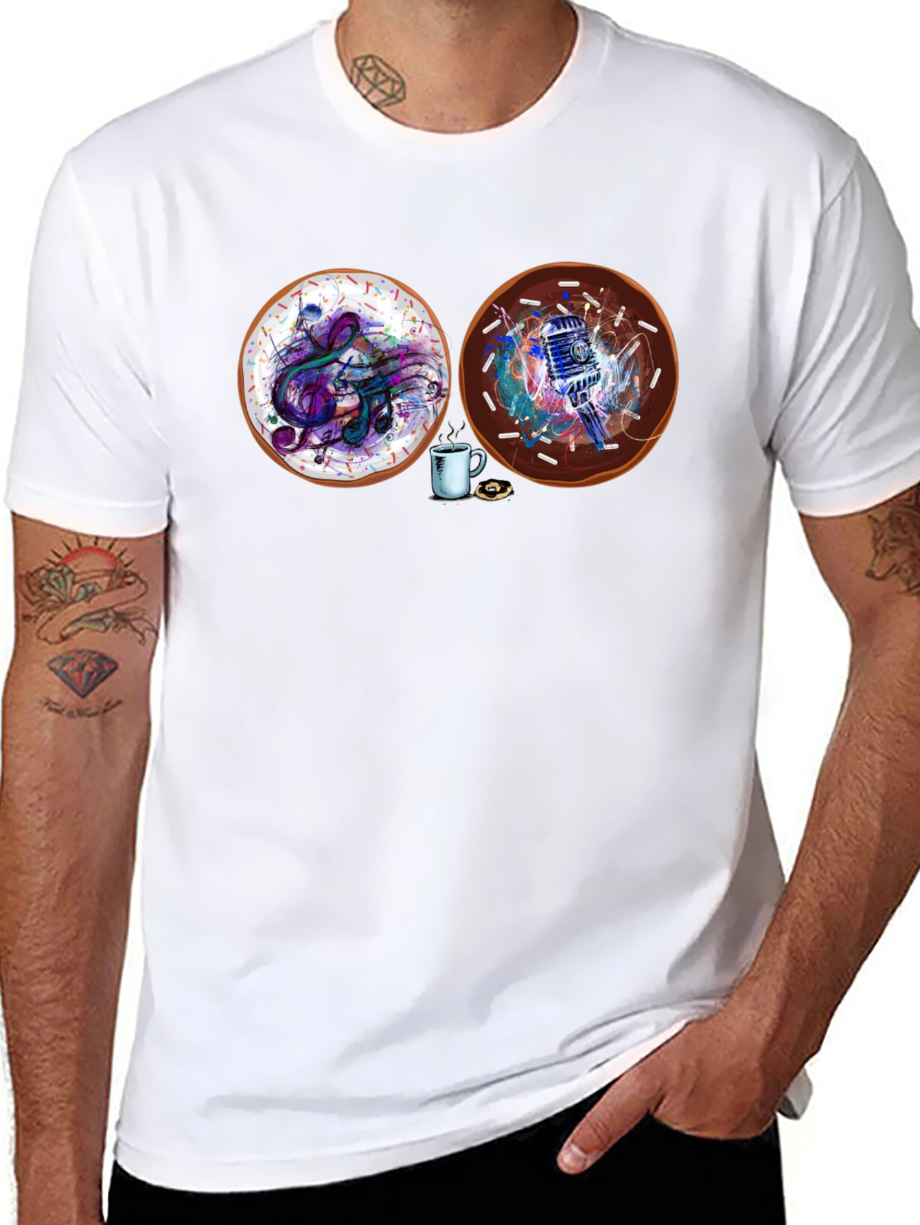Music & Microphone Donuts Graphic Tee