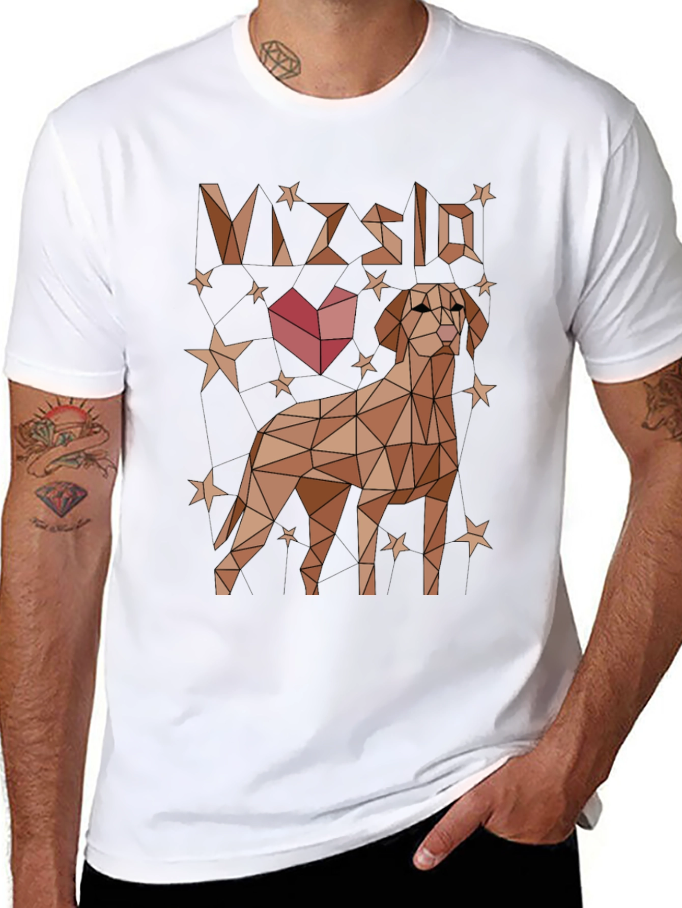 Geometric Vizsla Dog Graphic T-Shirt