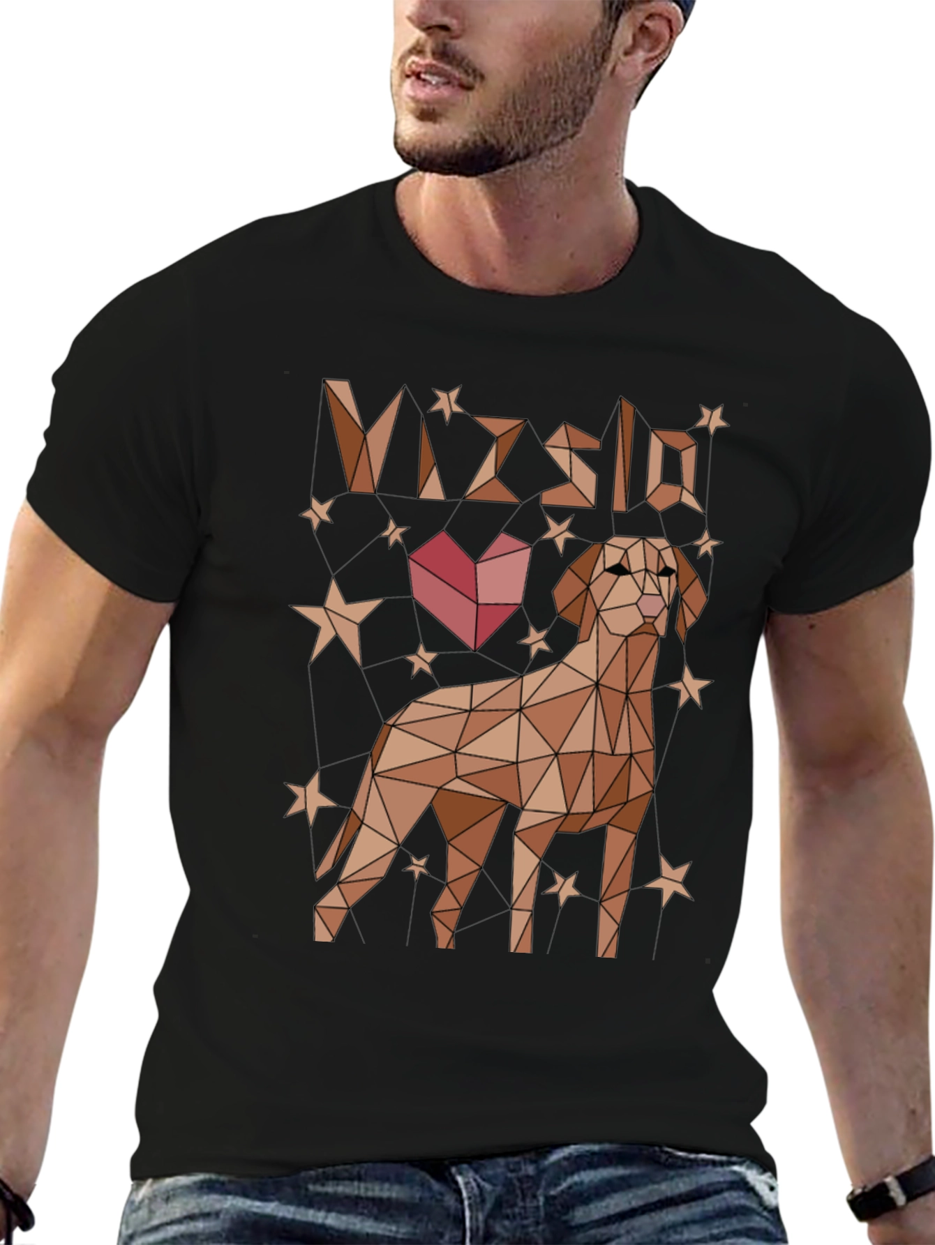 Geometric Vizsla Dog Graphic T-Shirt