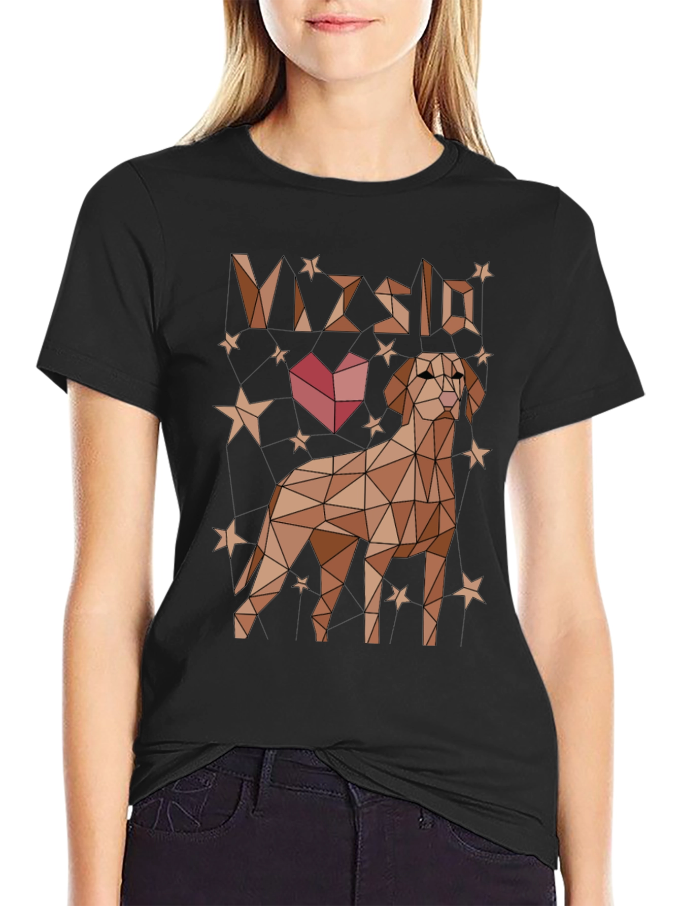 Geometric Vizsla Dog Graphic T-Shirt