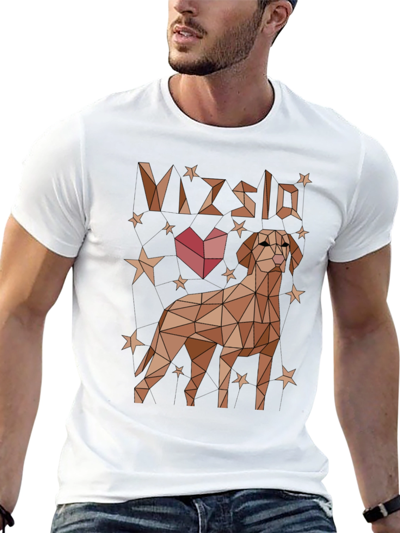 Geometric Vizsla Dog Graphic T-Shirt