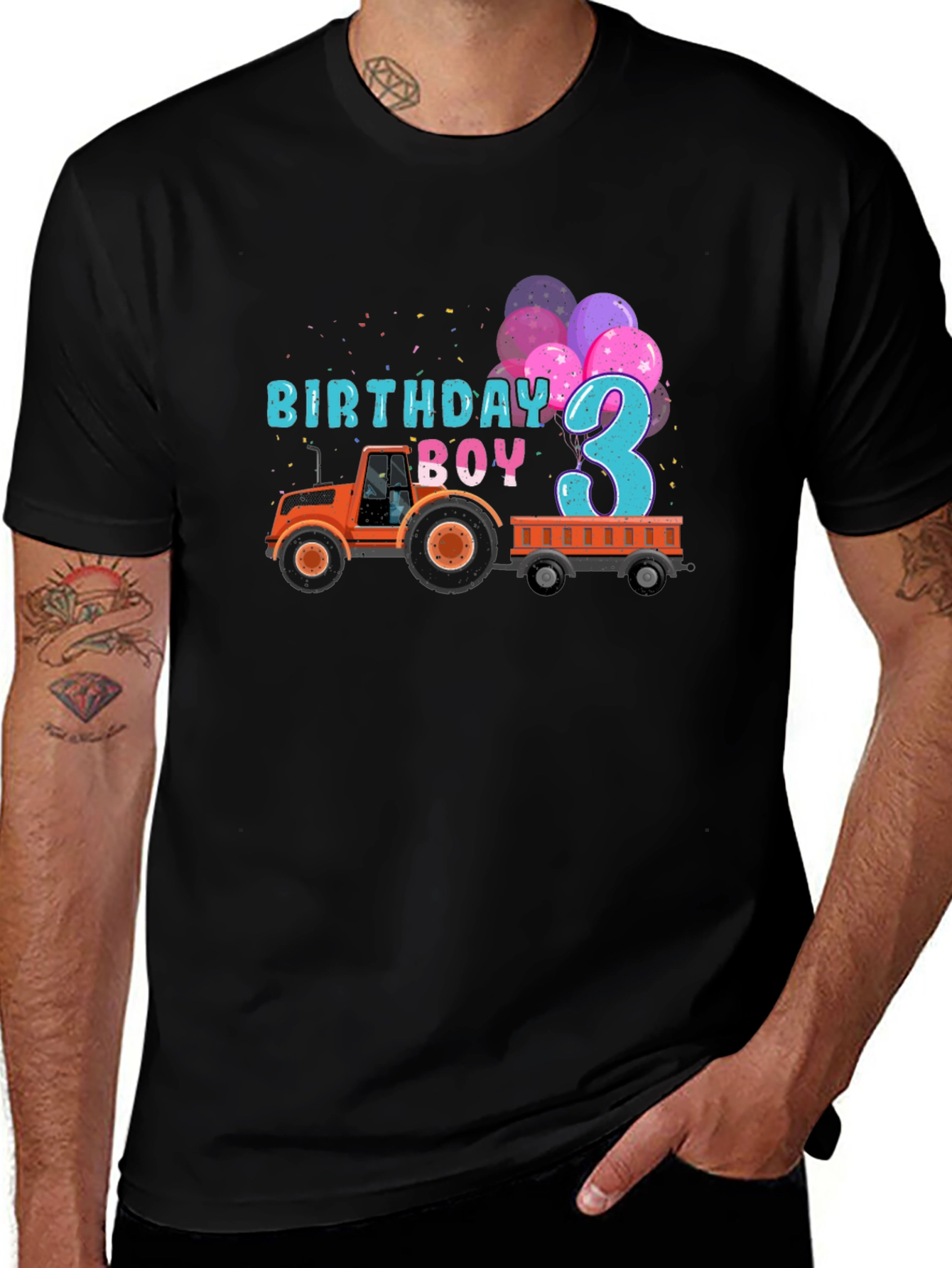 Birthday Boy 3 Tractor T-Shirt