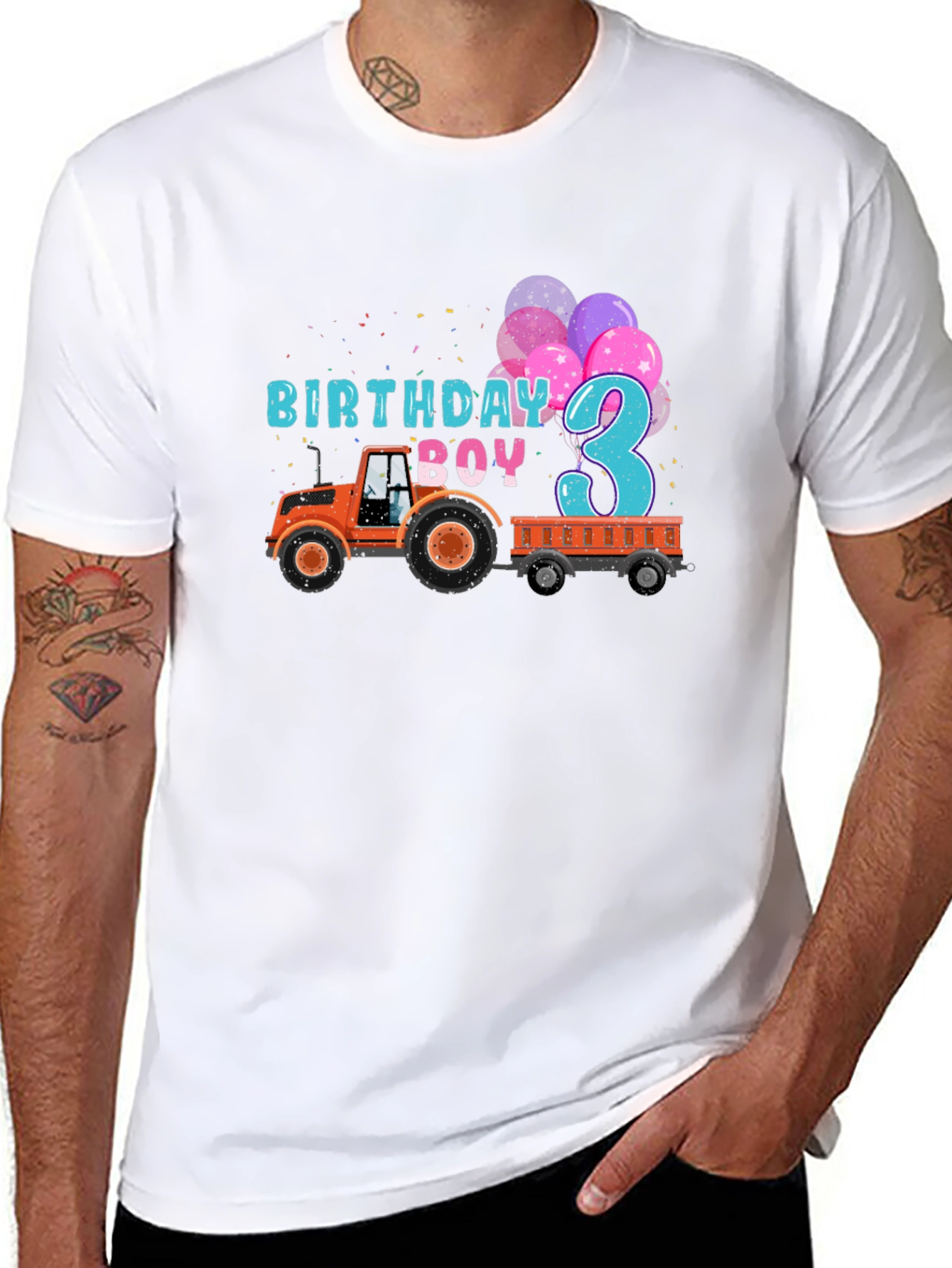 Birthday Boy 3 Tractor T-Shirt