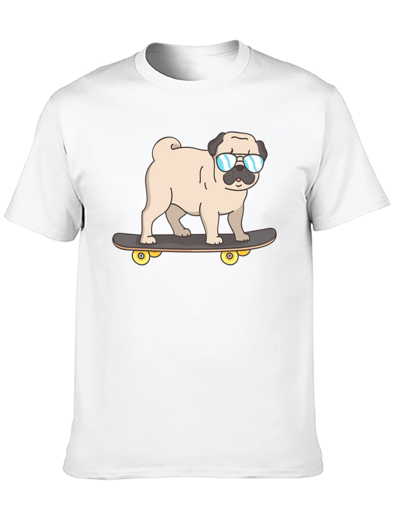 Pug Skateboarder Graphic T-Shirt