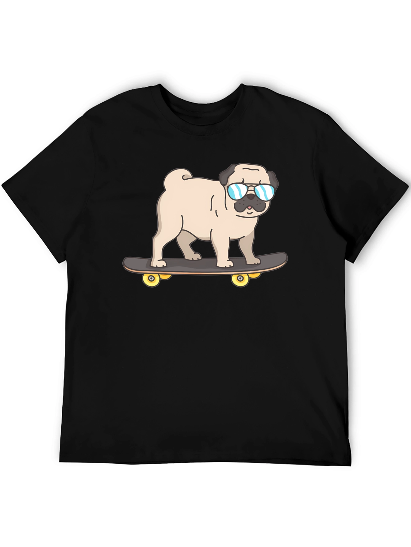 Pug Skateboarder Graphic T-Shirt