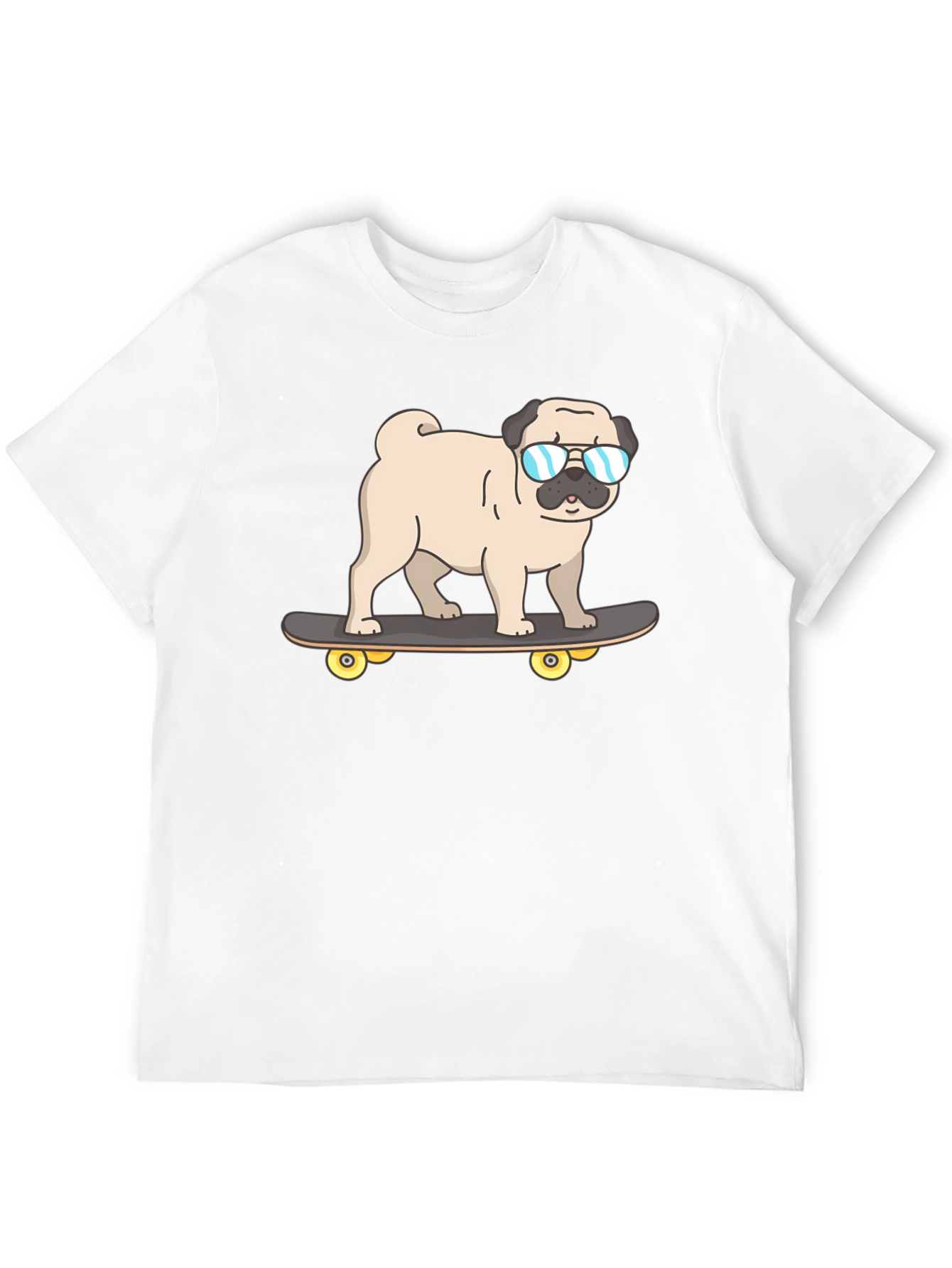 Pug Skateboarder Graphic T-Shirt