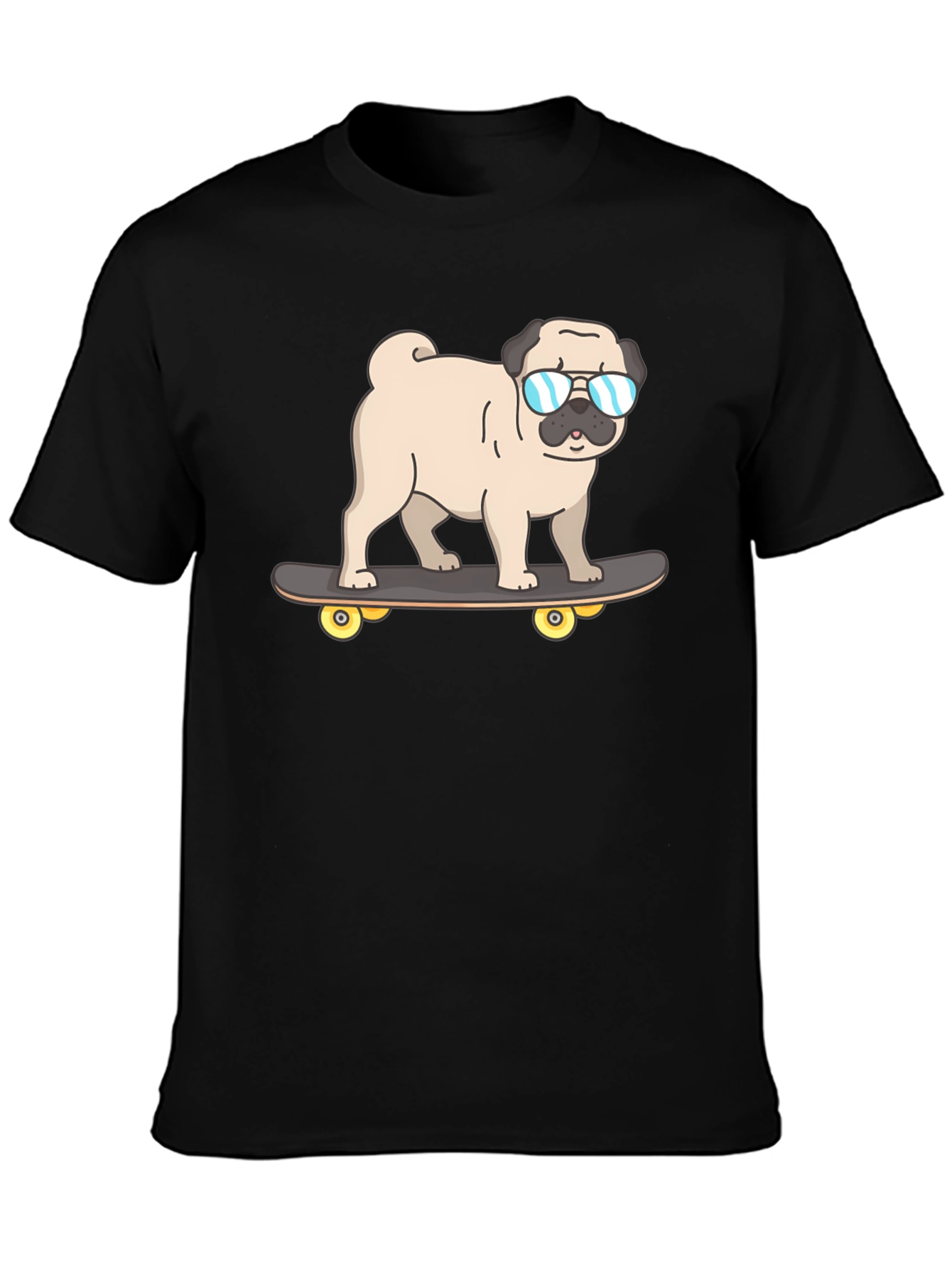 Pug Skateboarder Graphic T-Shirt