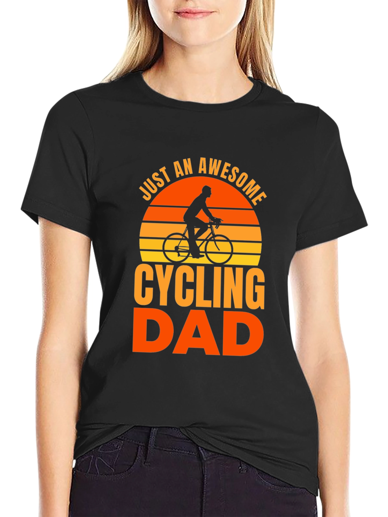 Awesome Cycling Dad T-Shirt - Black