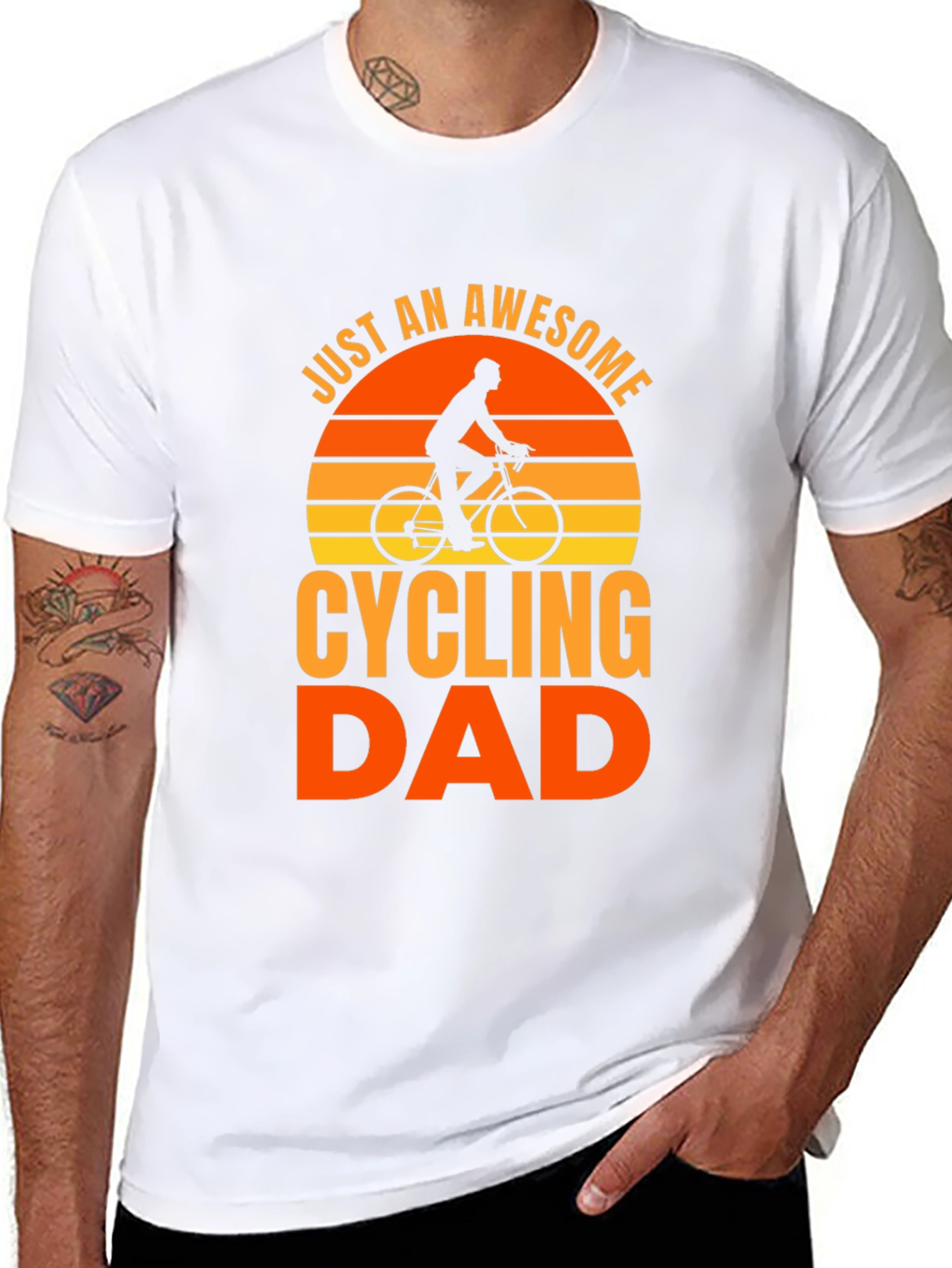 Awesome Cycling Dad T-Shirt - Black