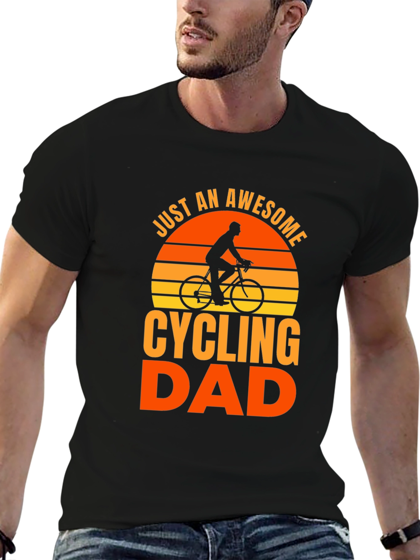 Awesome Cycling Dad T-Shirt - Black