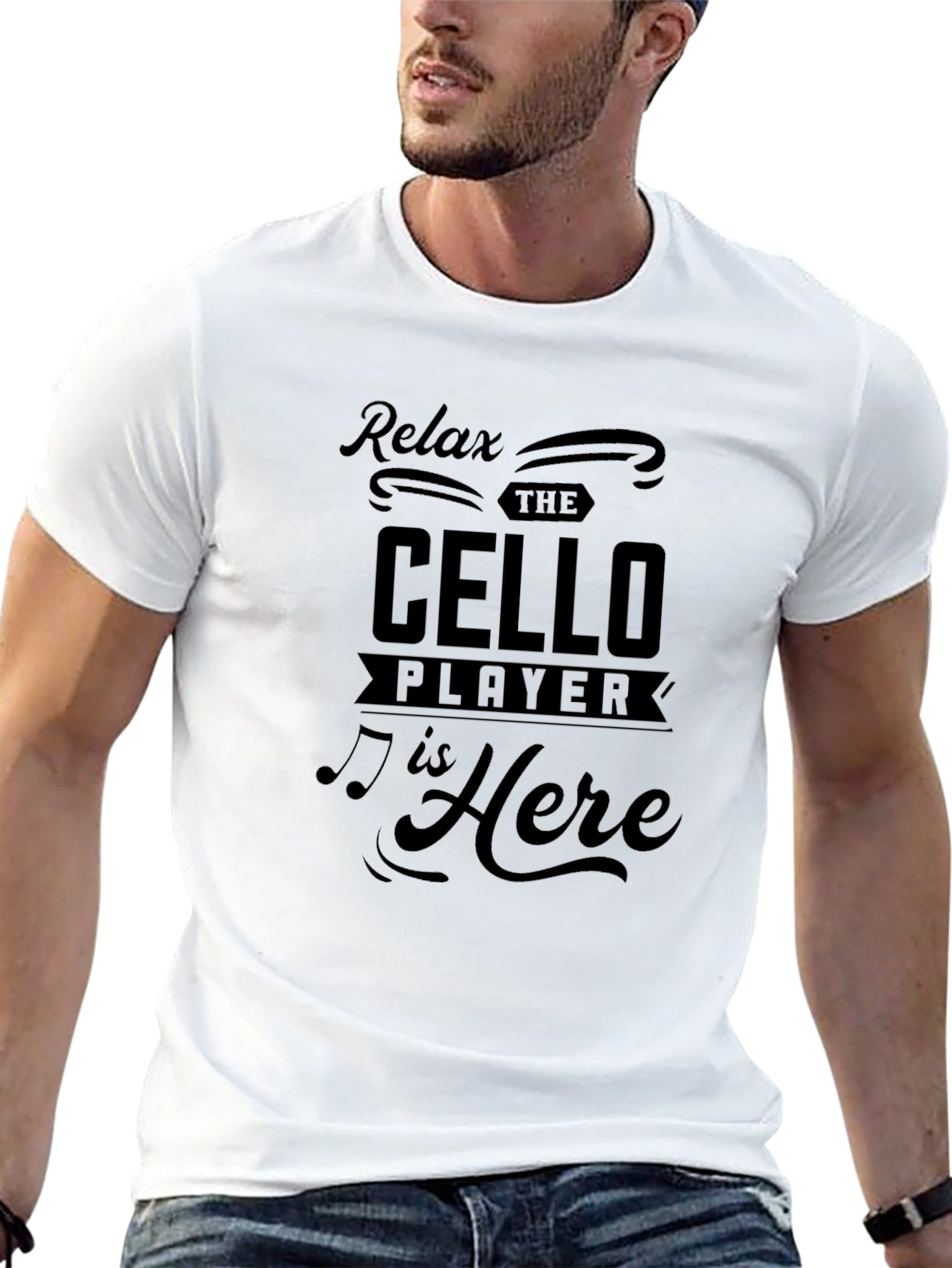 Relax The Cello Player Is Here Black T-Shirt