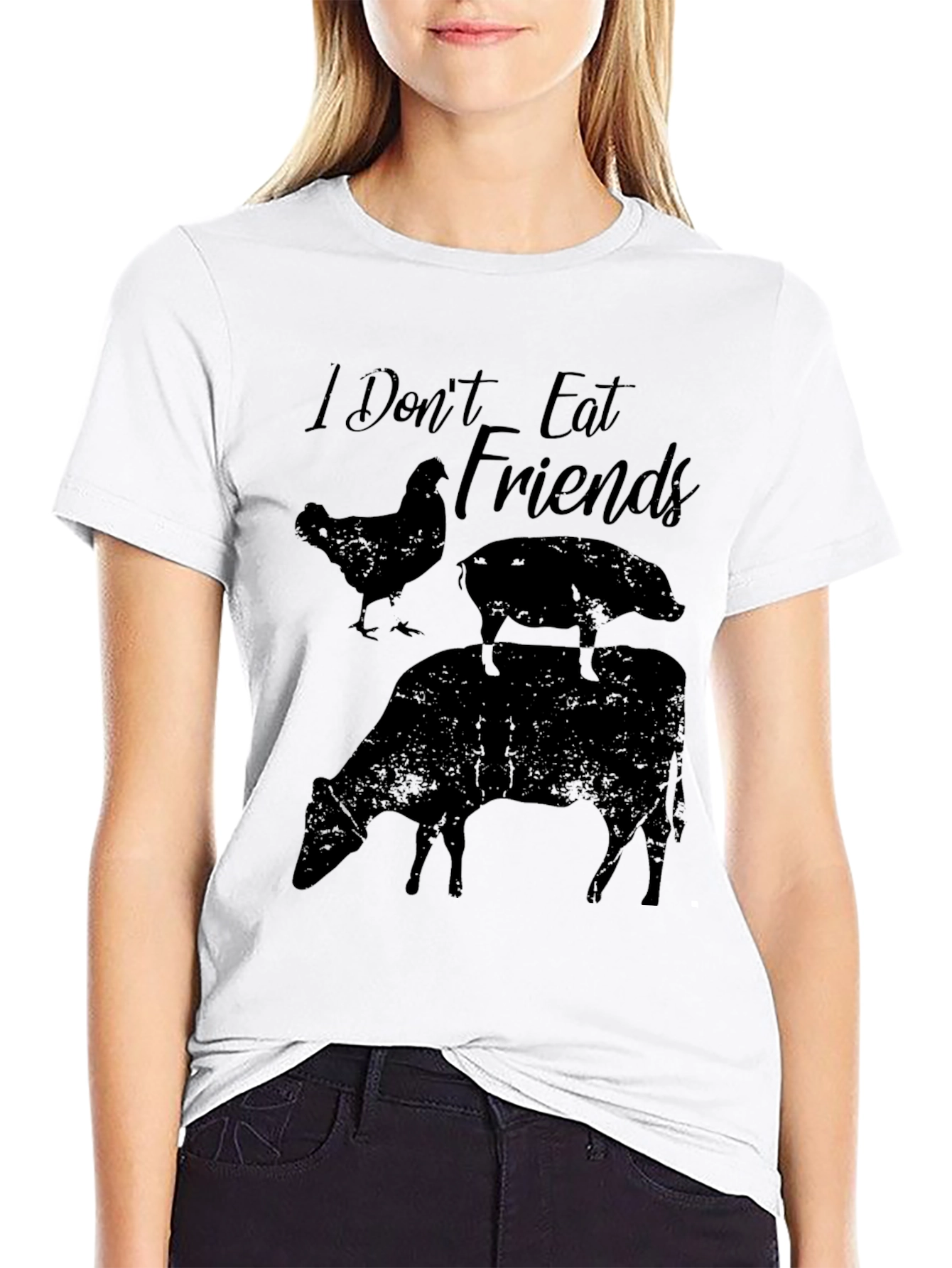 Vegan I Dont Eat Friends Graphic T-Shirt