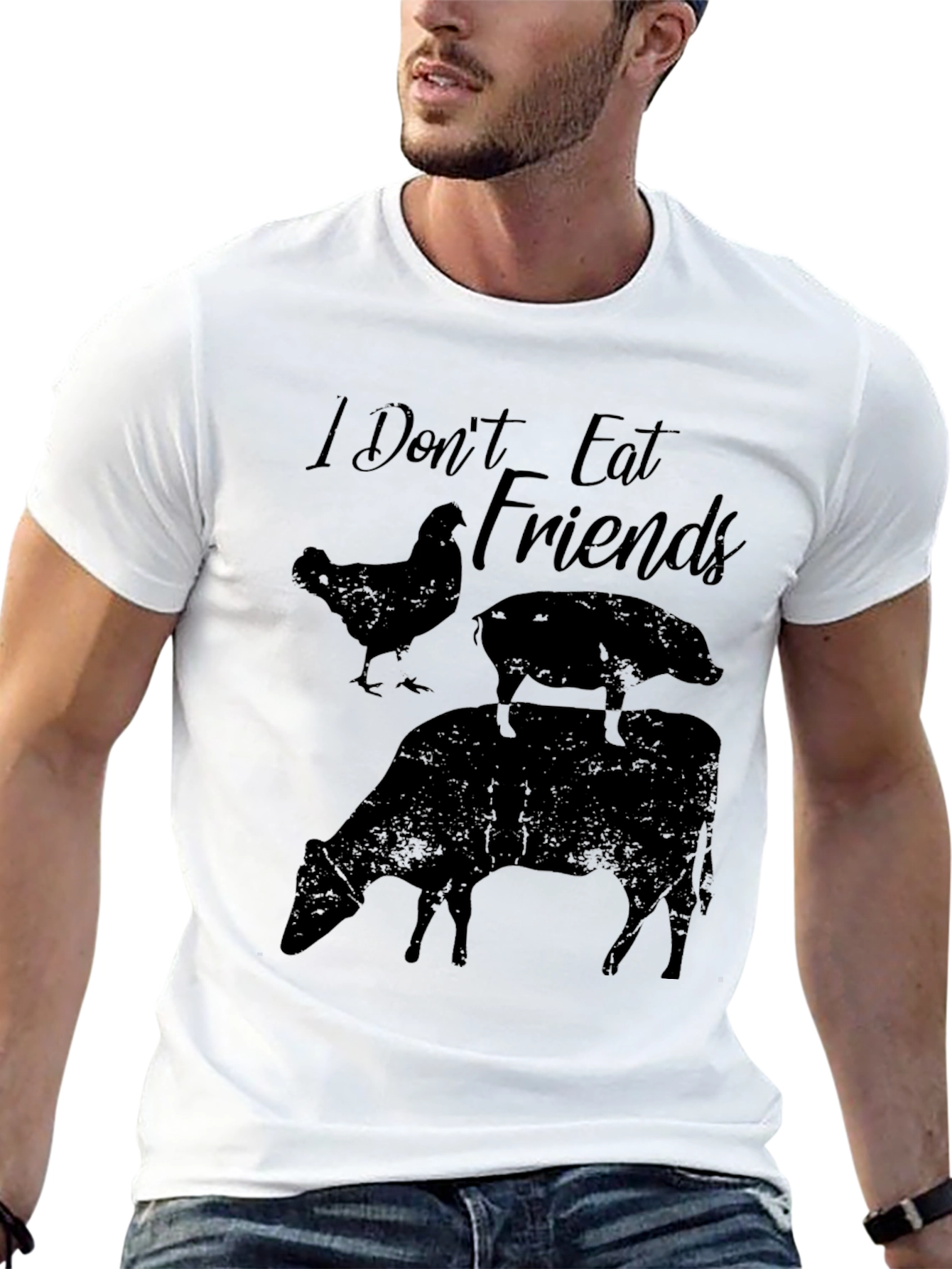 Vegan I Dont Eat Friends Graphic T-Shirt